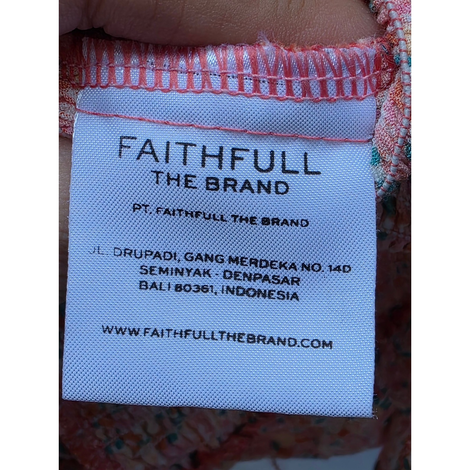 Faithfull the Brand Floral Smocked Mini Dress Orange Pink V-Neck Puff Sleeve XS