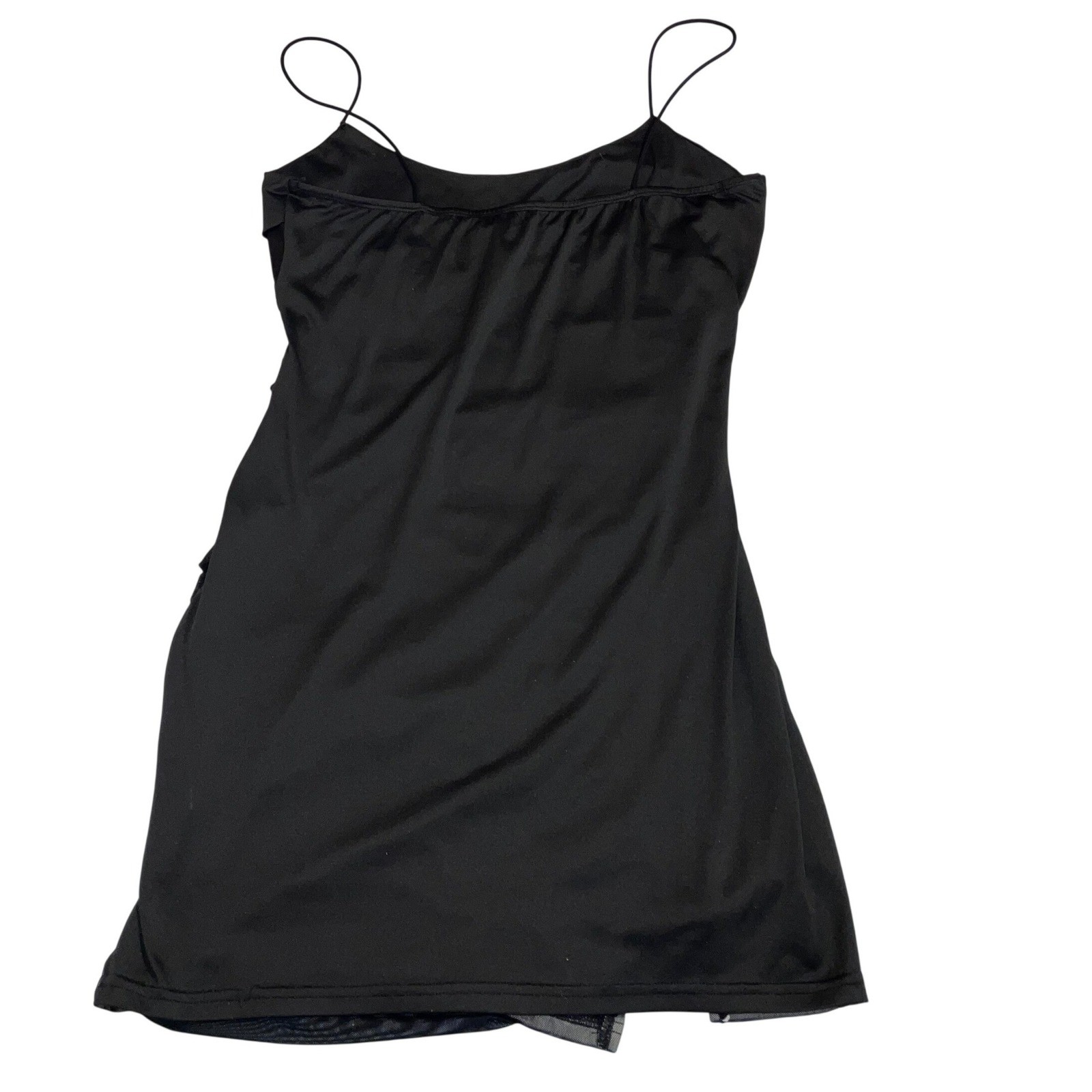 Y2K Black Ruched Mesh Mini Dress Bodycon Sheer Club Party Going Out Dress