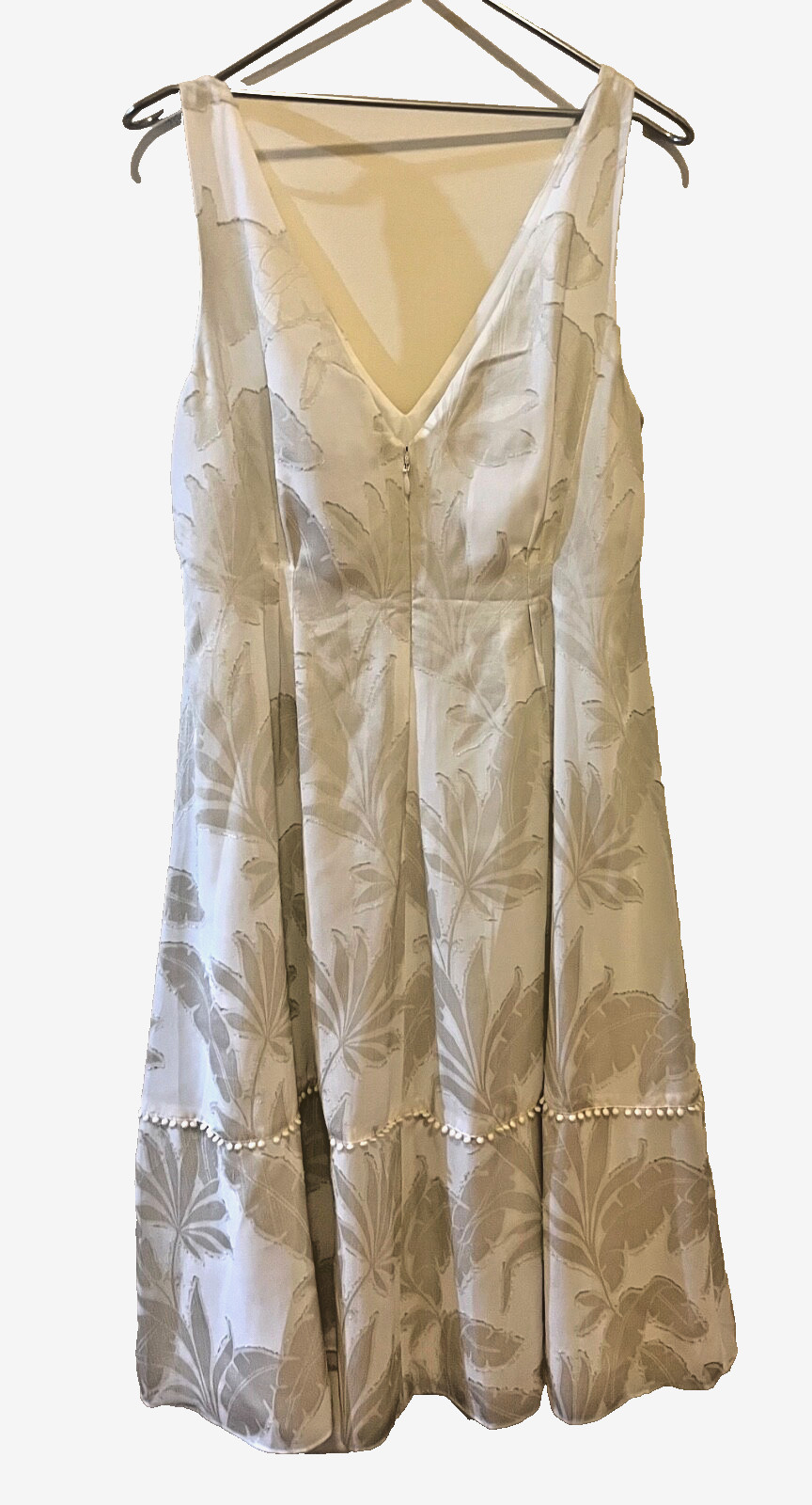 Ann Taylor Ivory Fern Dress with Pom Pom Hem Size 4 Graduation