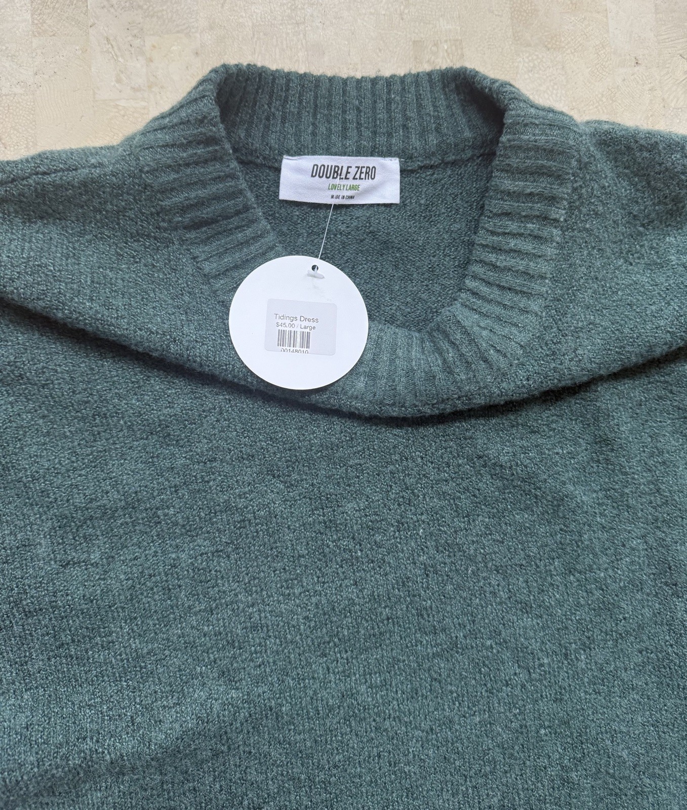 Oversized Sweater Dress By Double Zero Size L Green Cozy Fuzzy NWT $45