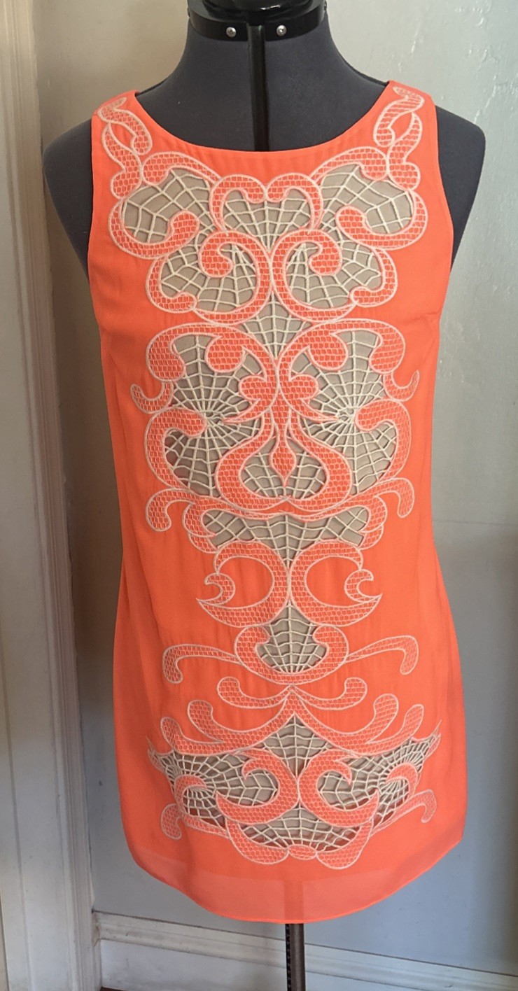 Paris & Me Boutique Mini Neon Dress with Cut Out. Summer- Cute! Sz Small