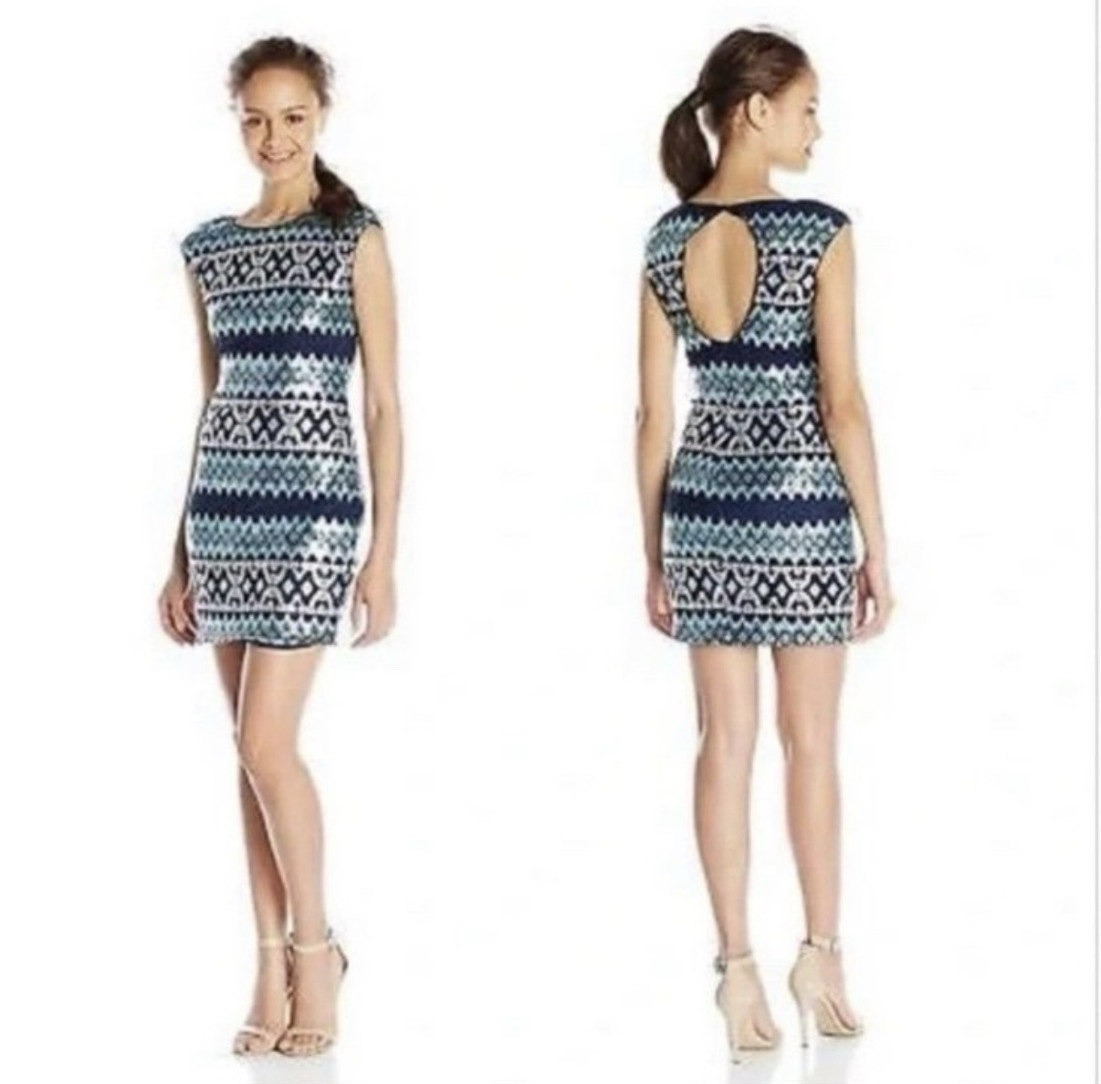 Navy Blue Sequin Dress