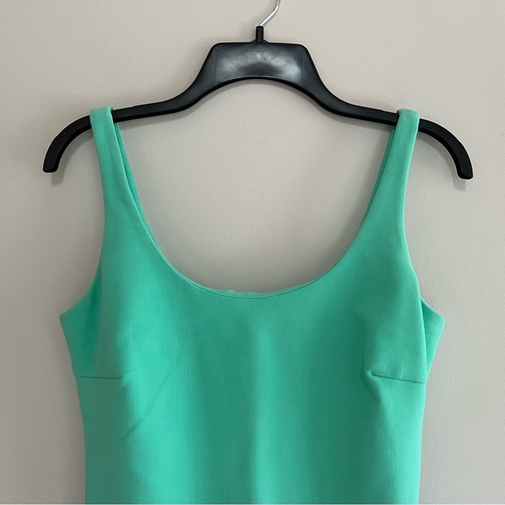 Likely Rounded Neck Body Con Unlined Sheath Sleeveless Mini Dress Aqua Green, 4