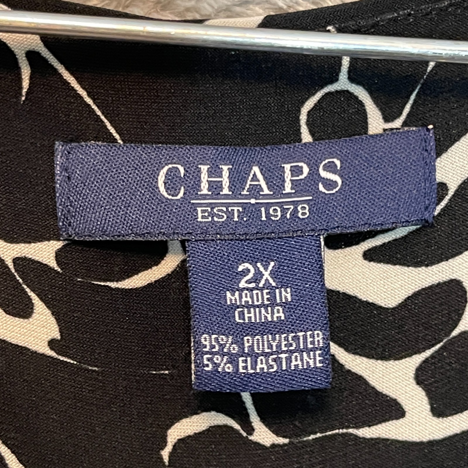 Chaps Women Floral Monogram Ruched Surplice Long Sleeve Jersey Maxi Dress 2X