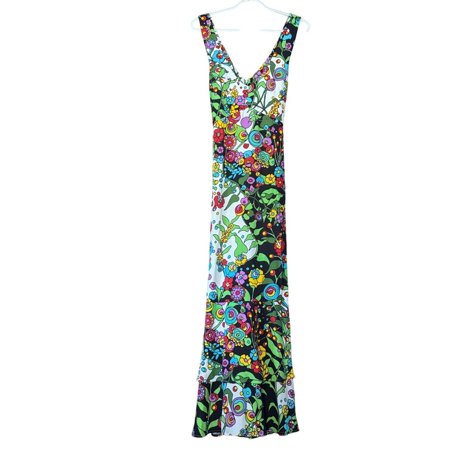 La DoubleJ Mantero Molly Girl in Holly Hock Women’s Medium Maxi Dress Flowers