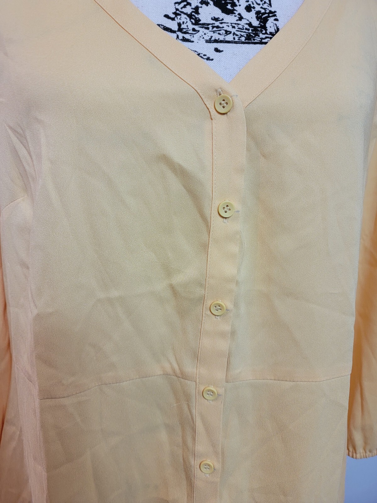 Goodthreads Womens V-Neck Button-Front Shirt Dress Yellow Large