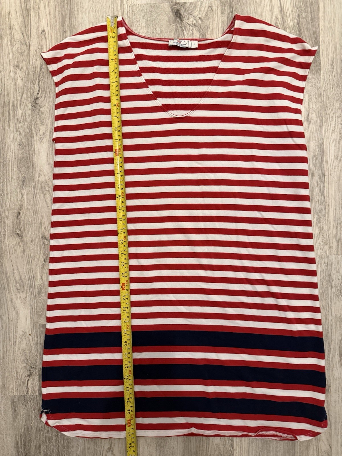 Vineyard Vines Performance UPF 50 Americana Striped Dress Lighthouse Women’s XL