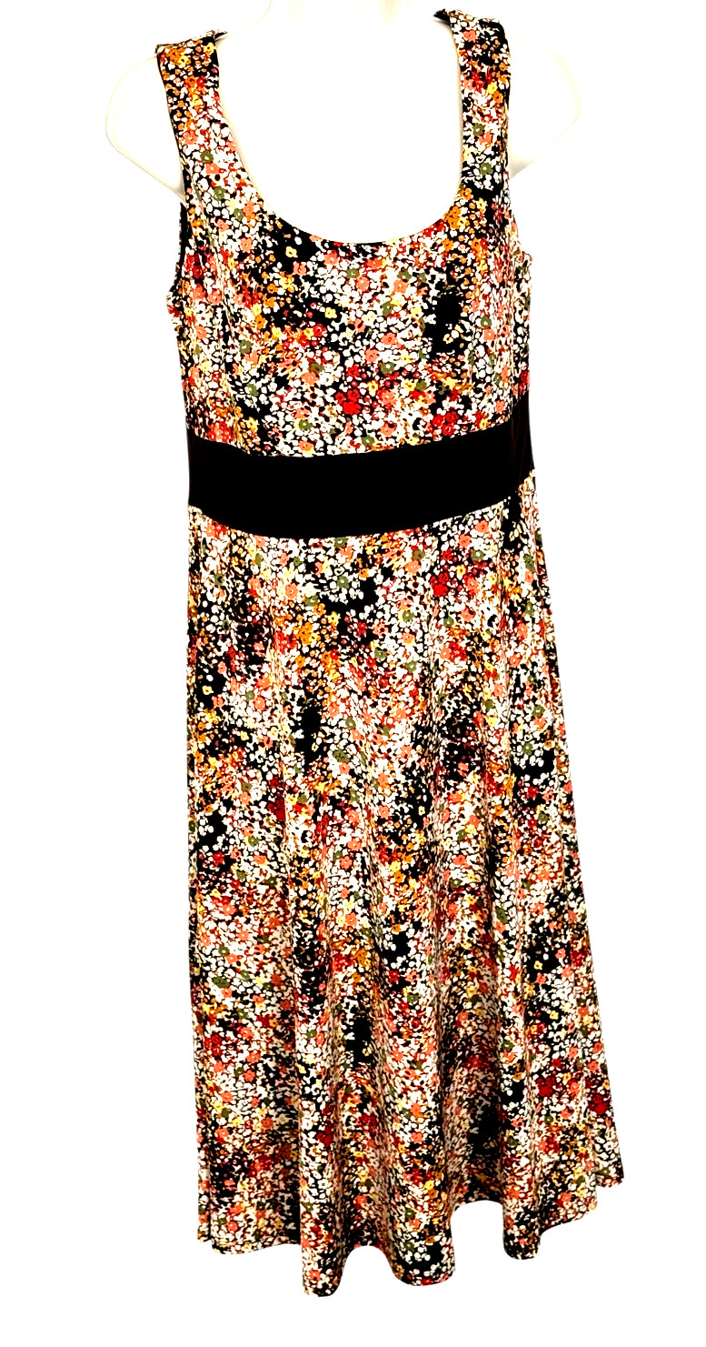 Perceptions New York midi dress size S floral multicolor empire bust read