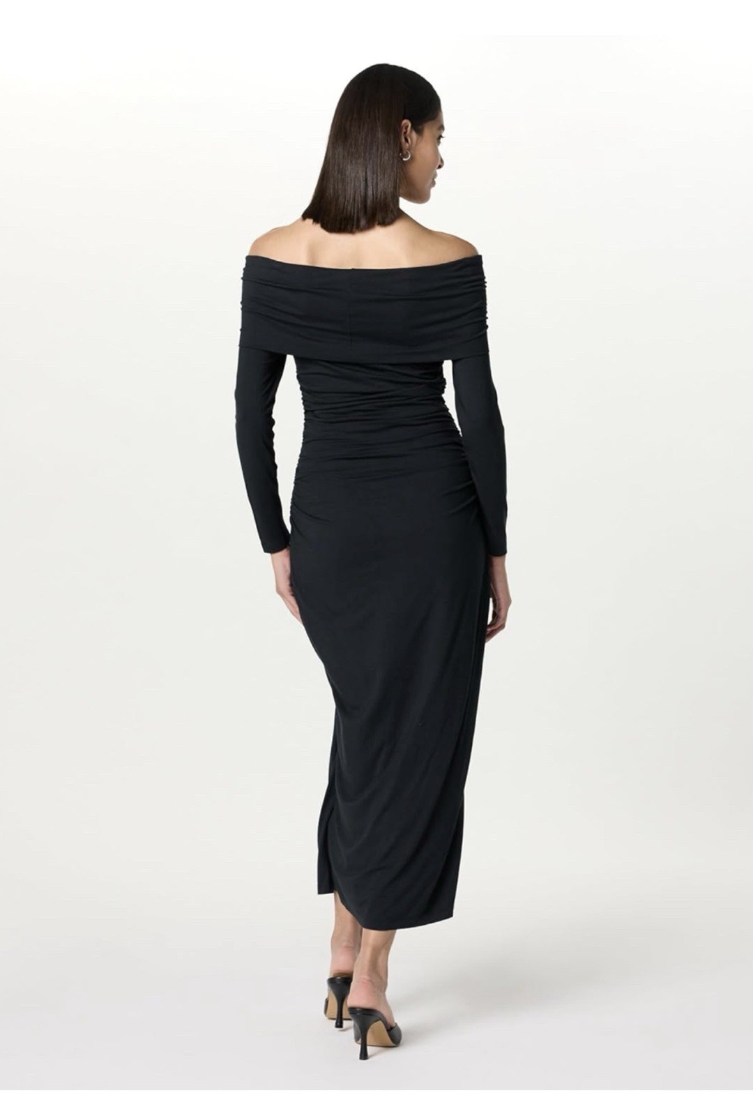 The Drop Stevie Off-Shoulder Black Dress Maxi Knit Size Medium New FAST SHIPPING