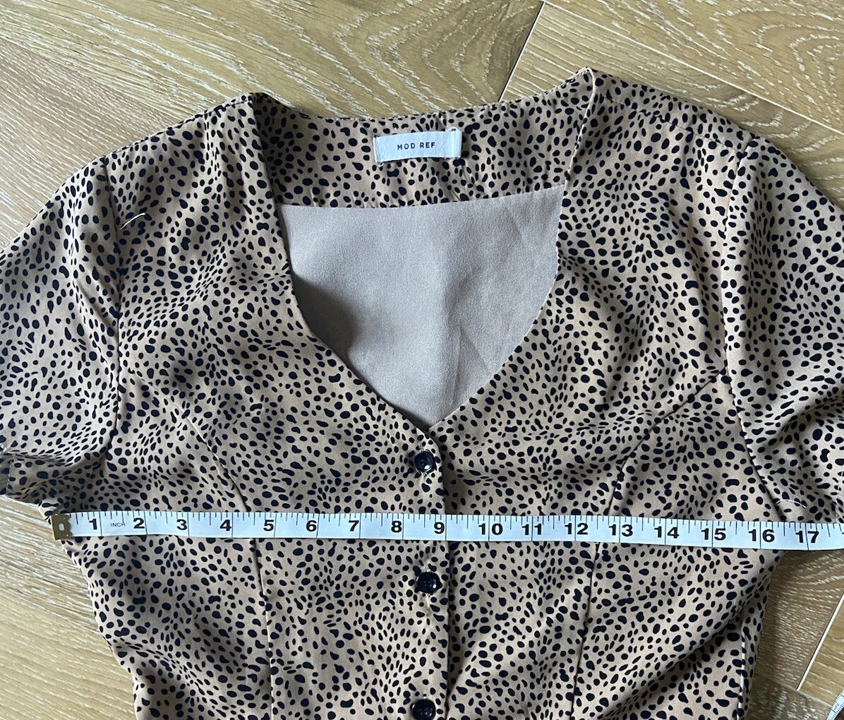 Mod Ref Cheetah Black & Brown Animal Print w/ lining A-line dress Size S Small