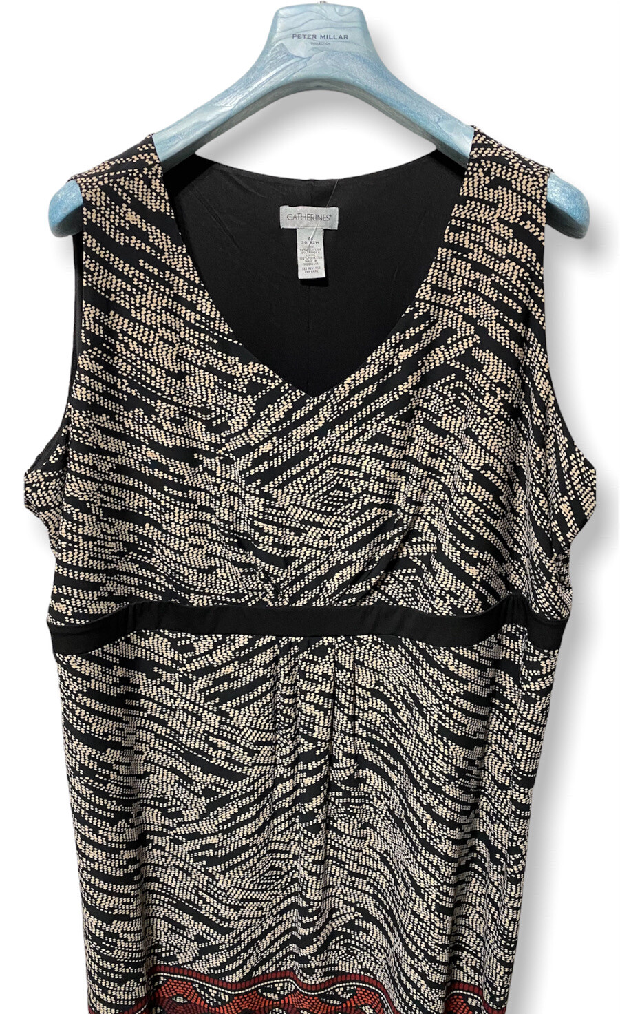 Catherines Plus Size V-Neck Stretch Sleeveless Dress w/ Empire Waist Size 5X NEW