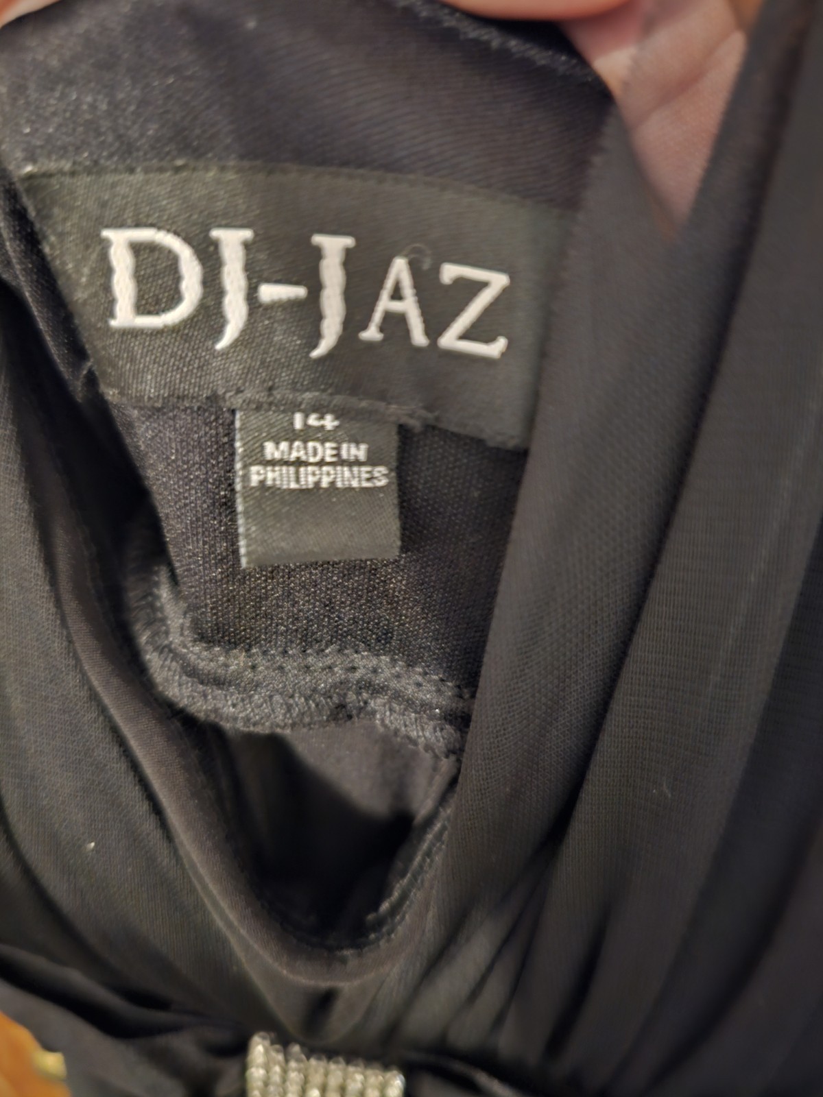 DJ-JAZ Black Solid Halter Sleeveless Ruffle Bow Rhinestone Zip Maxi Dress 14