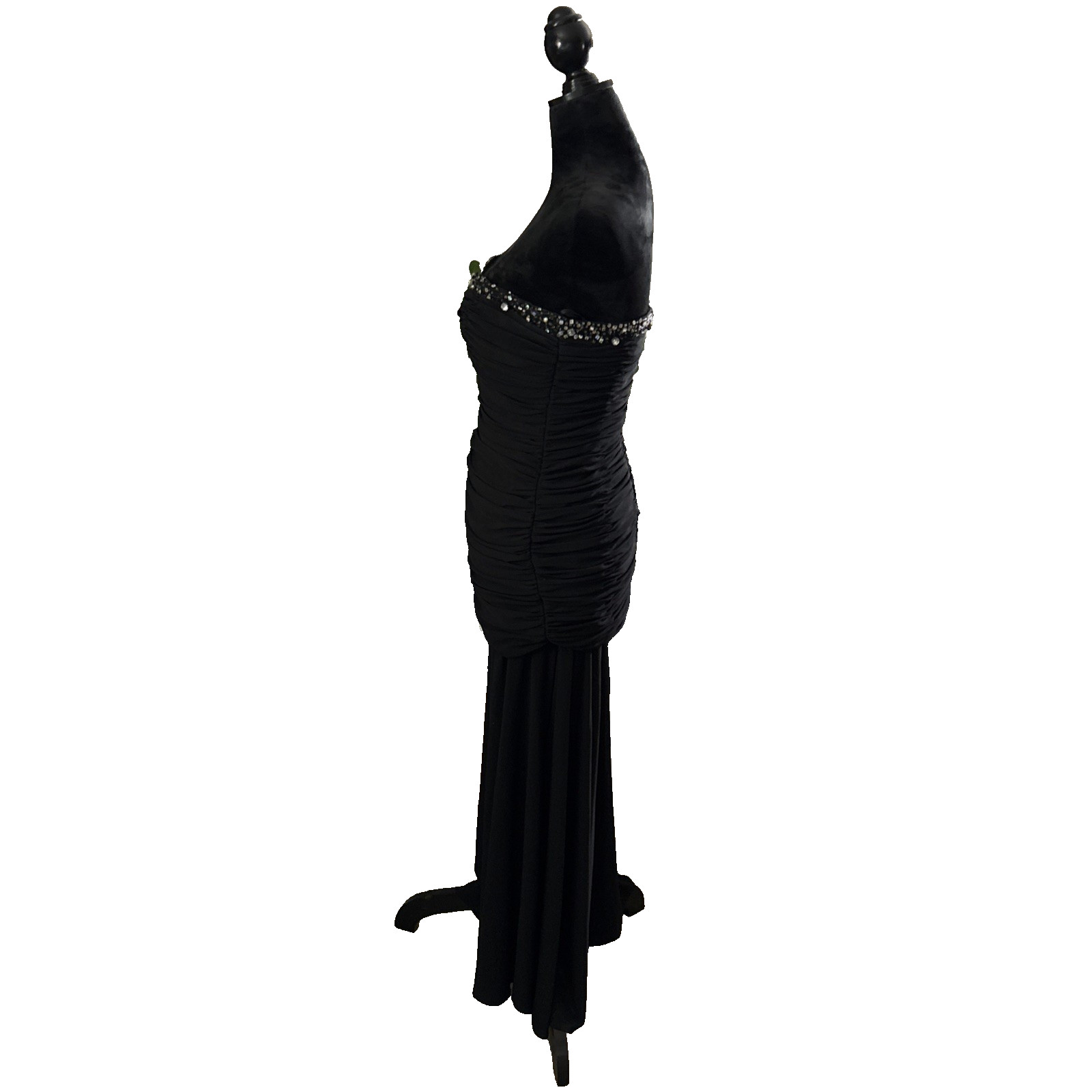 Dancing Queen Beaded Gown L Ruching Body Prom Dress Party Evening Wear
