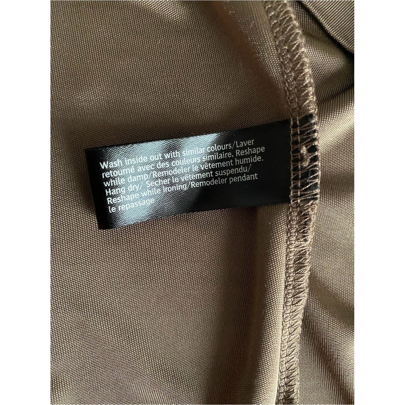 Filippa K Silky Satin Taupe Sleeveless Scoop Neck Shift Dress Women Medium