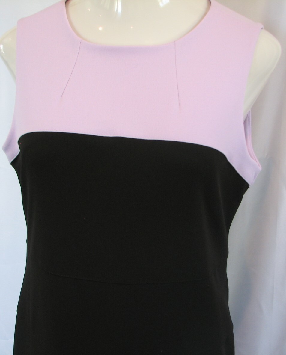 Shift Sheath Dress Tommy Hilfiger Color Block Scuba Crepe Lavender Black 8