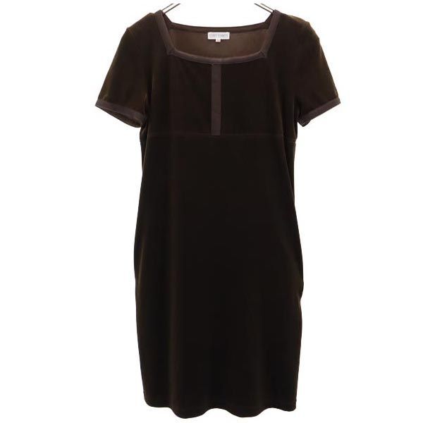 FOXEY RABBITS made in Japan Short sleeve Velor-like one piece 40 Brown Women