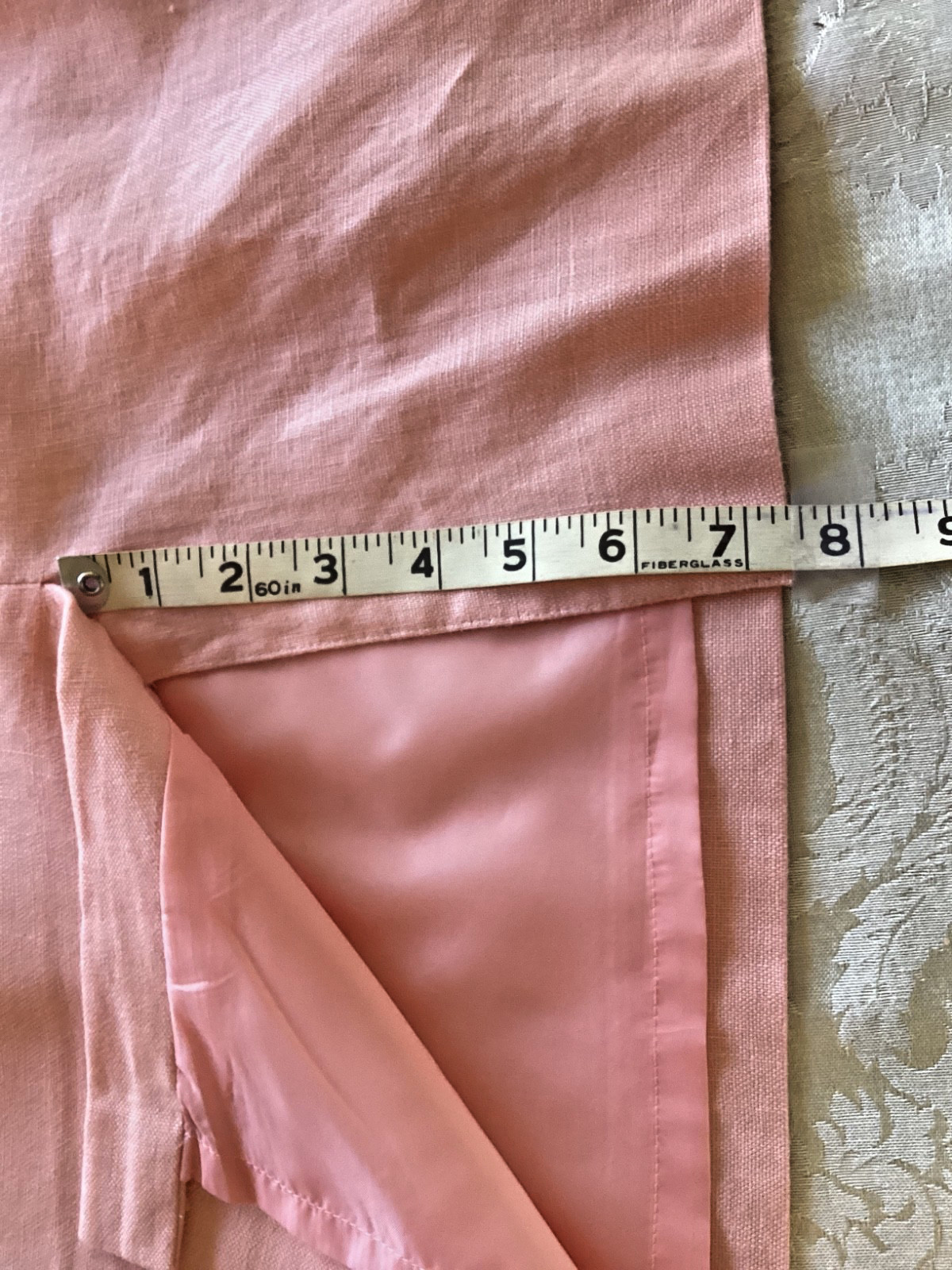 ANNE KLEIN Women’s 100% Linen Lined Square Neck Sleeveless Dress BLUSH PINK S10