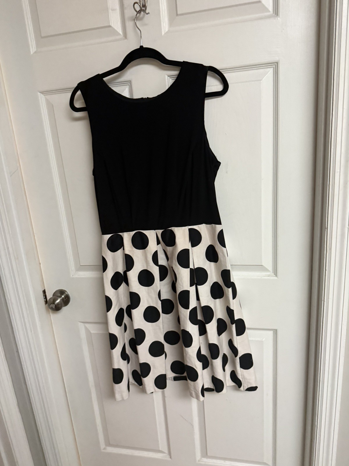 Karin Stevens black and white dress polka dot dress size 16