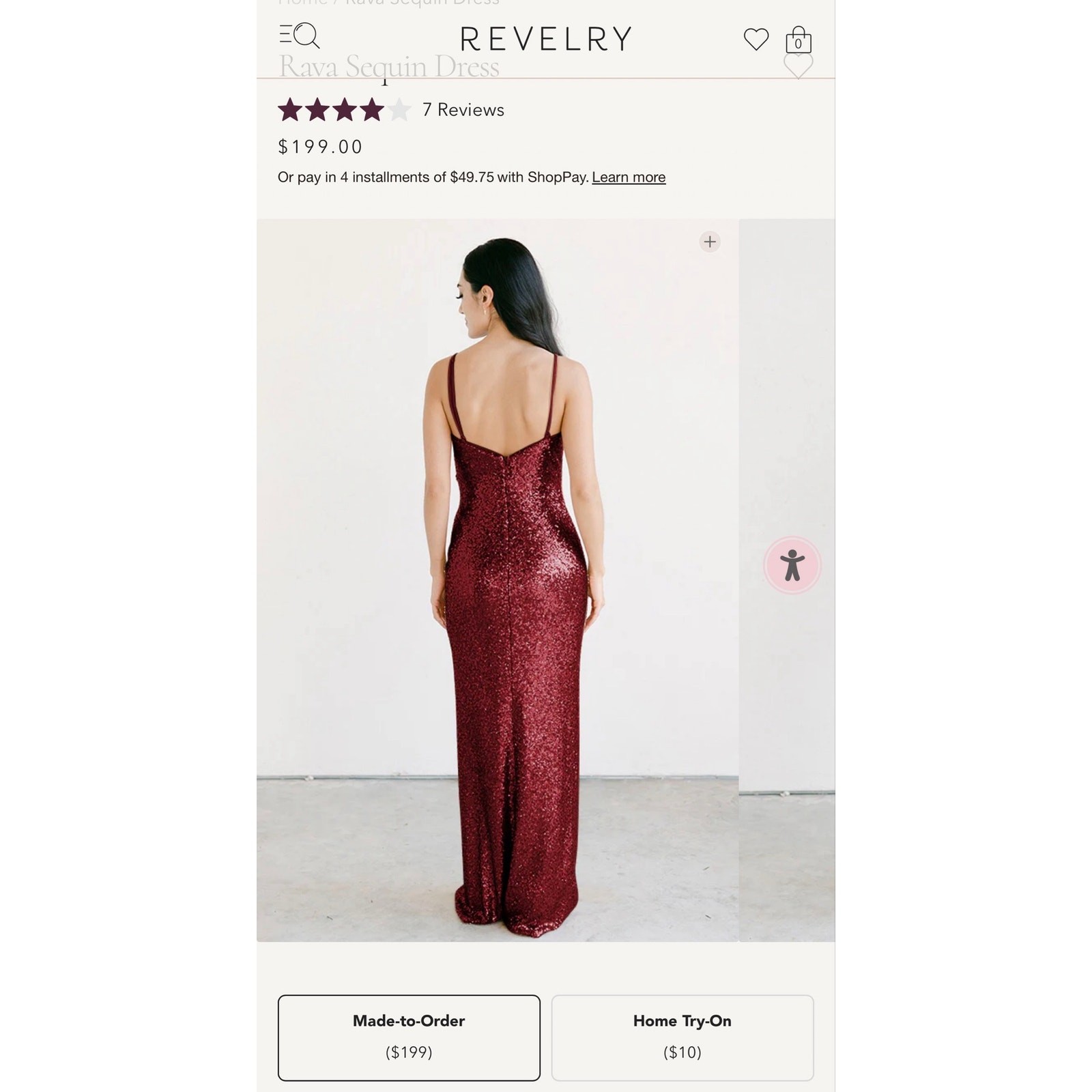 Revelry Rava Sequin Dress Cabernet Size 8 Bridesmaid Formal Maxi Gown Slit