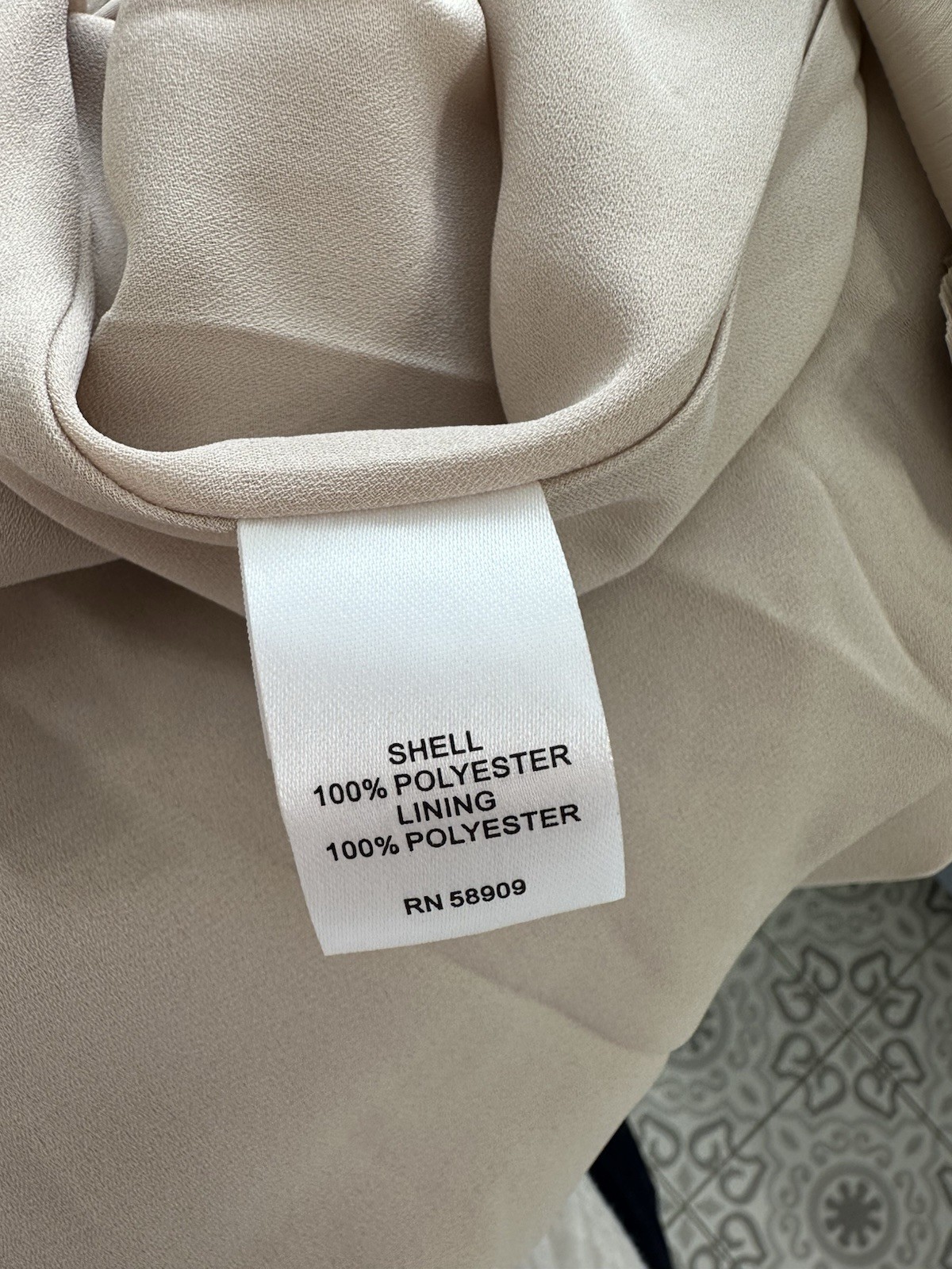 Chelsea & Violet Beige Solid Ruffle Smocked V-Neck Maxi Dress Long Sleeve L