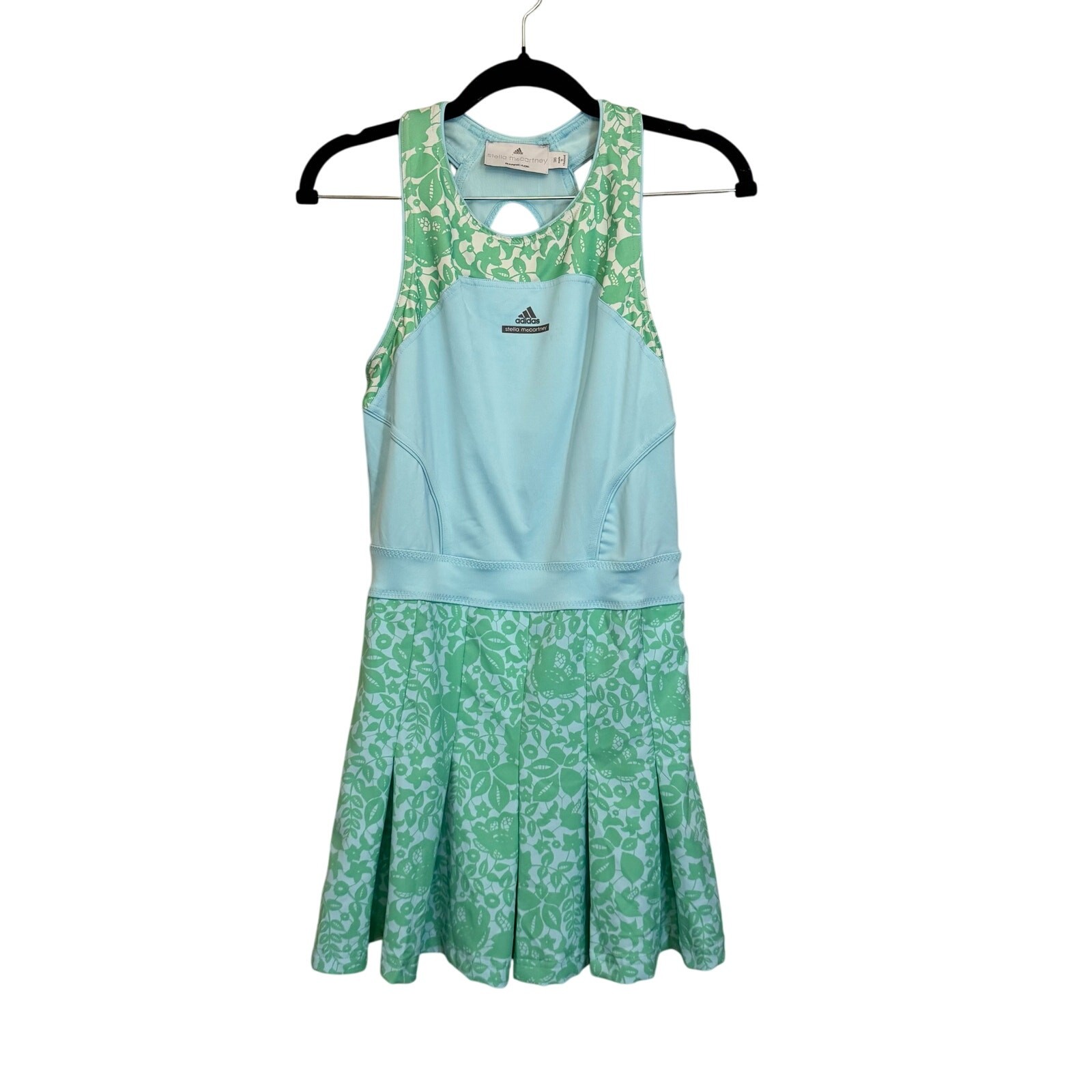 Adidas X Stella McCartney Barricade Tennis Dress 36 US S Green Floral Athletic
