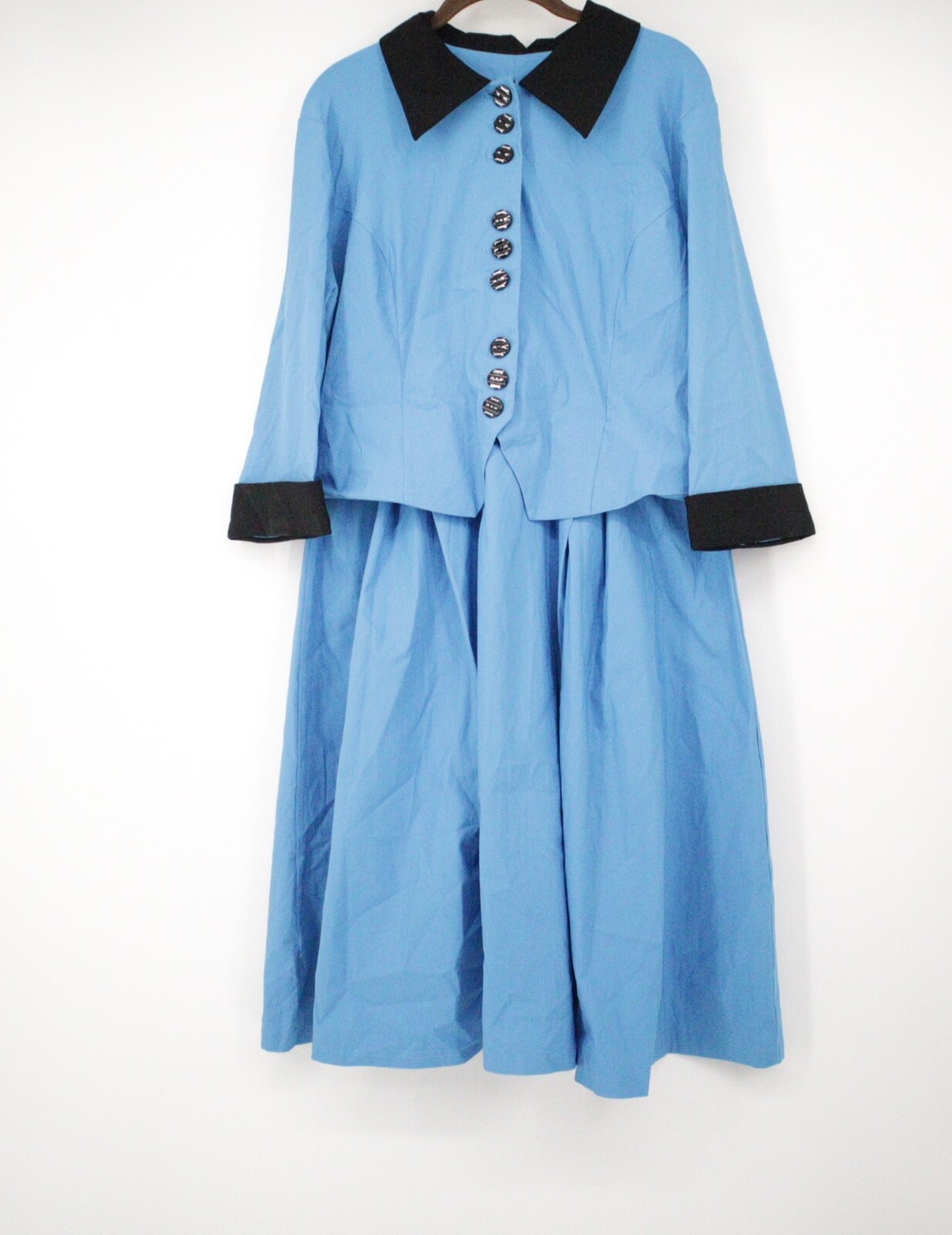 Gown Town 50’s Replica Blue Collared Long Sleeve Dress Size XXL