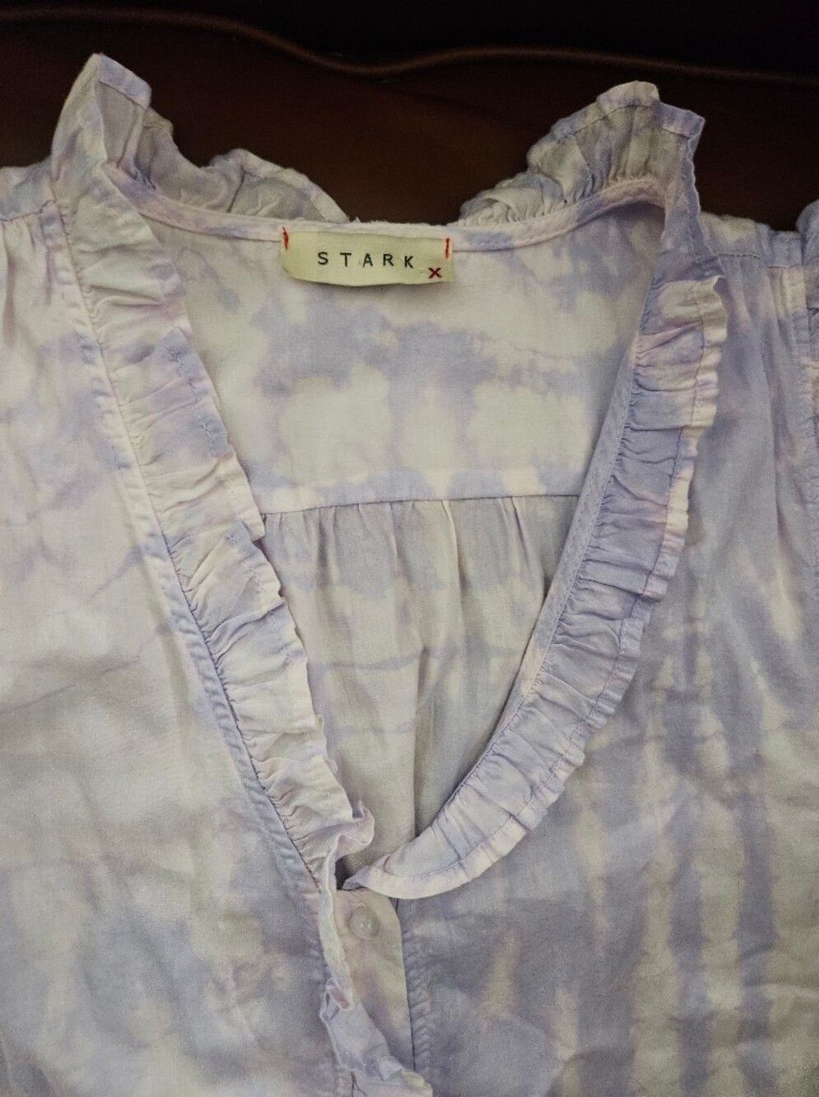 Stark X Dreamy Dress Ruffle Flutter Sleeve Size Small Poplin Tie Dye Euc