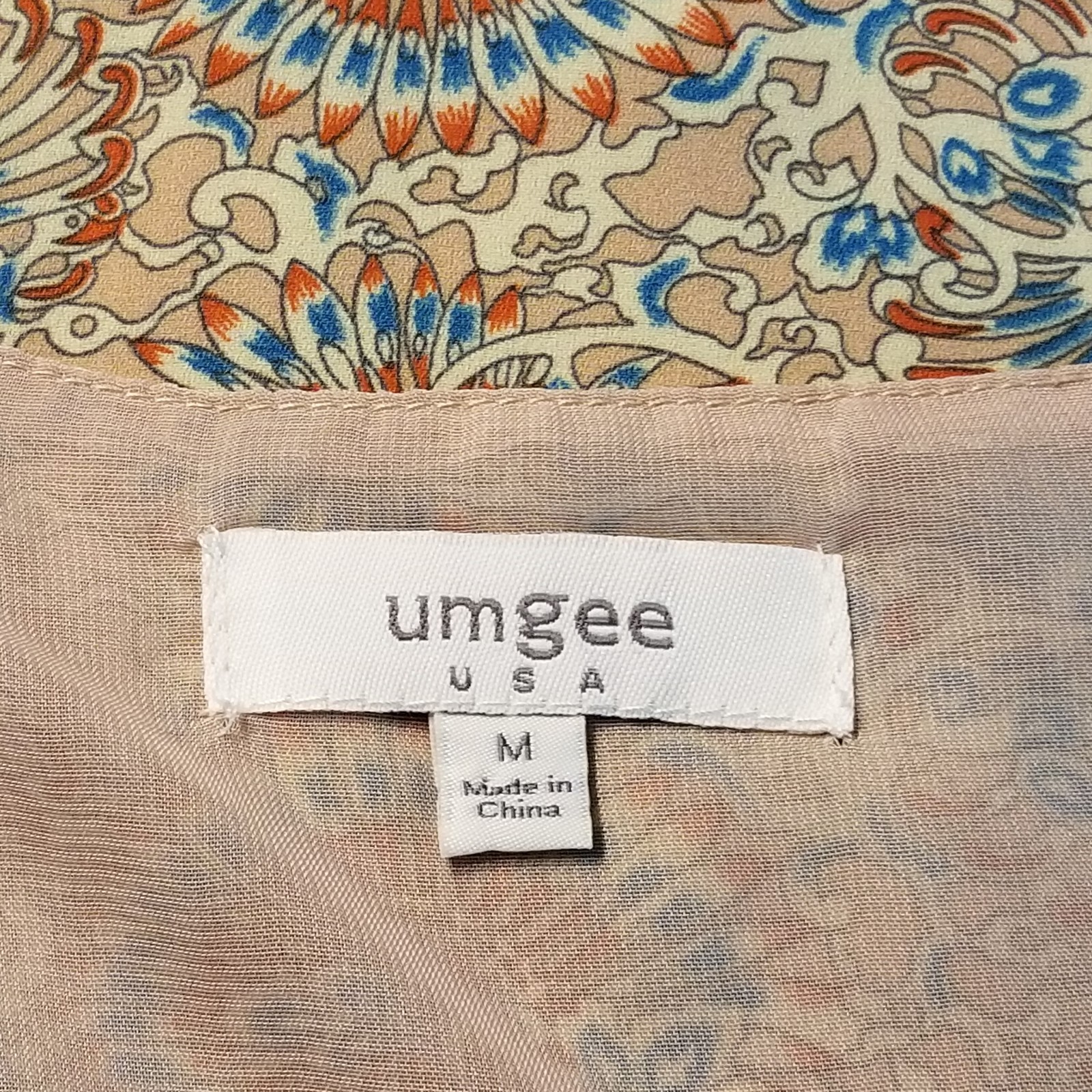 Umgee USA sleeveless Tunic polyester comfortable above knee dress size M