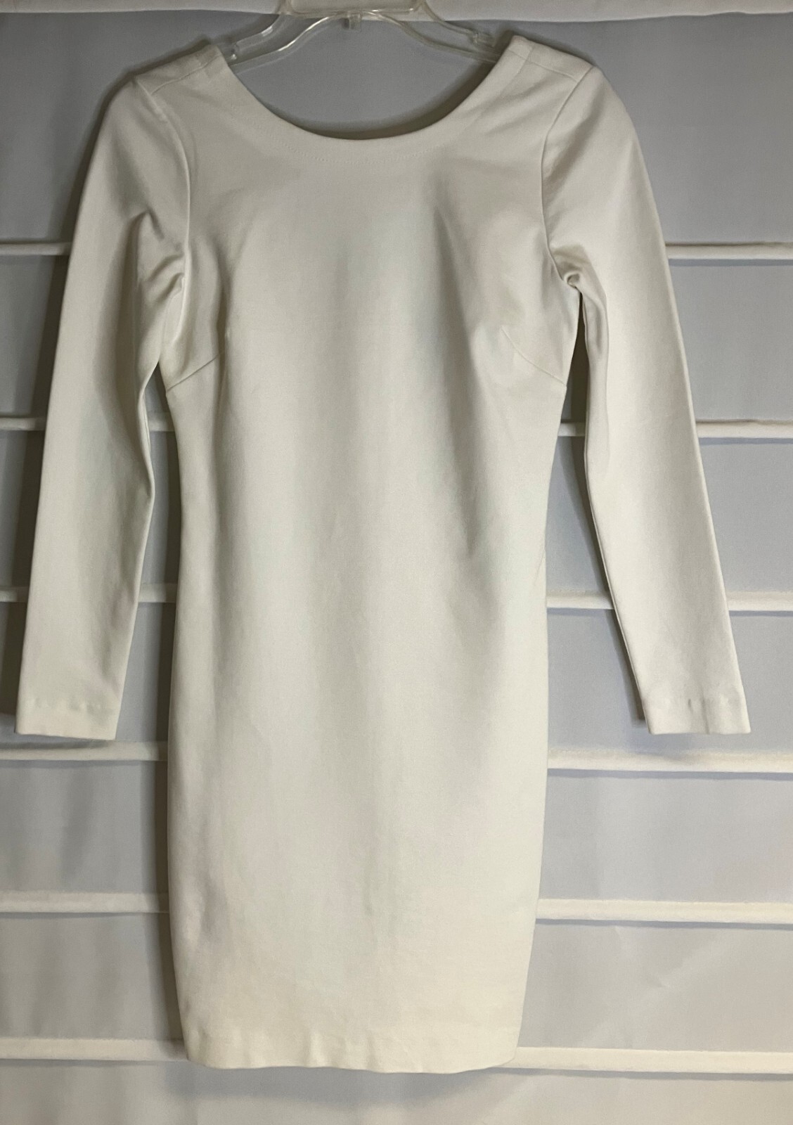 Banana Republic Ivory Stretch Rayon Nylon Blend LS Dress Size 2 NWTS!