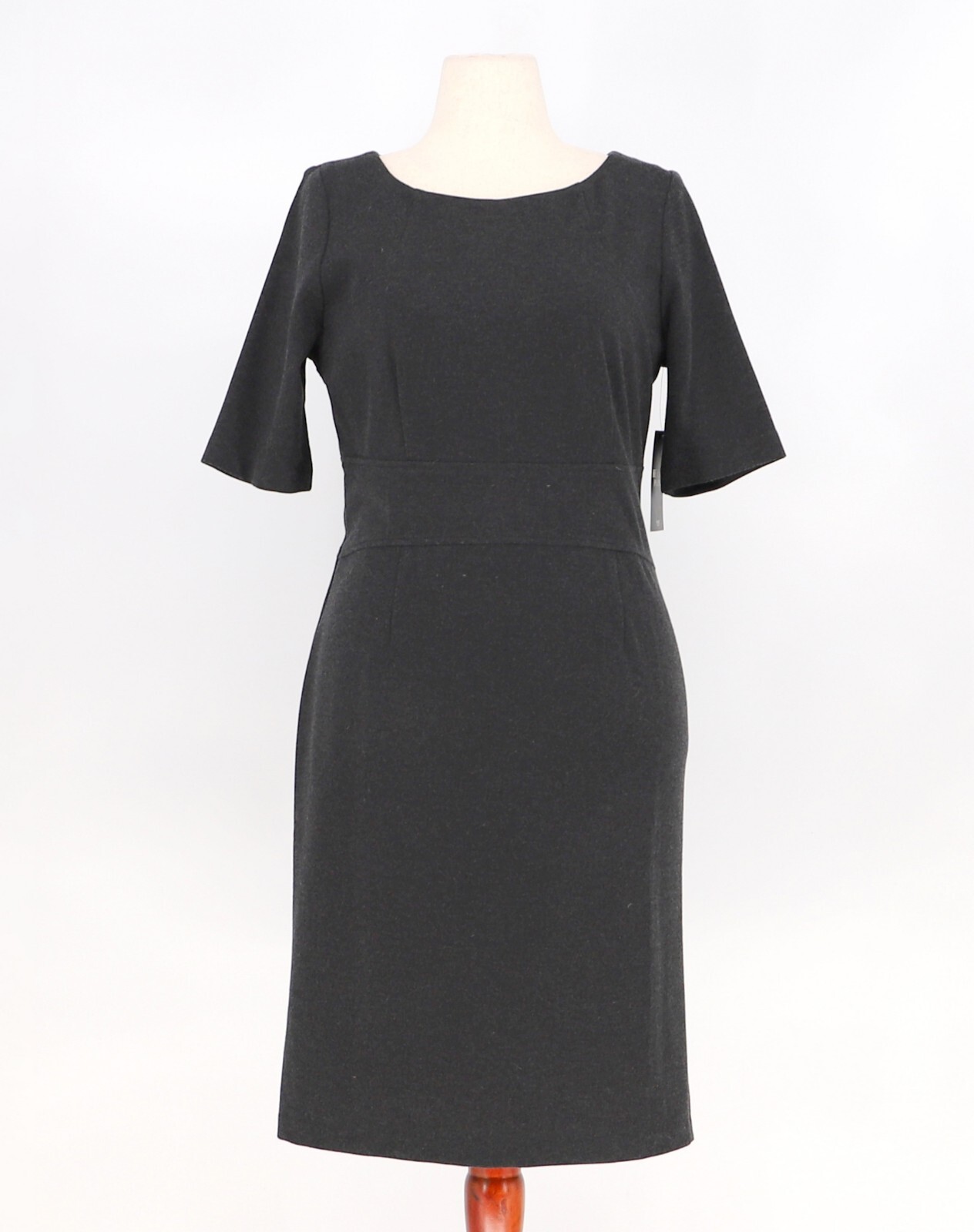 NWT PURE COLLECTION Sheath Dress Elbow Length Sleeves in Charcoal Gray Size 12