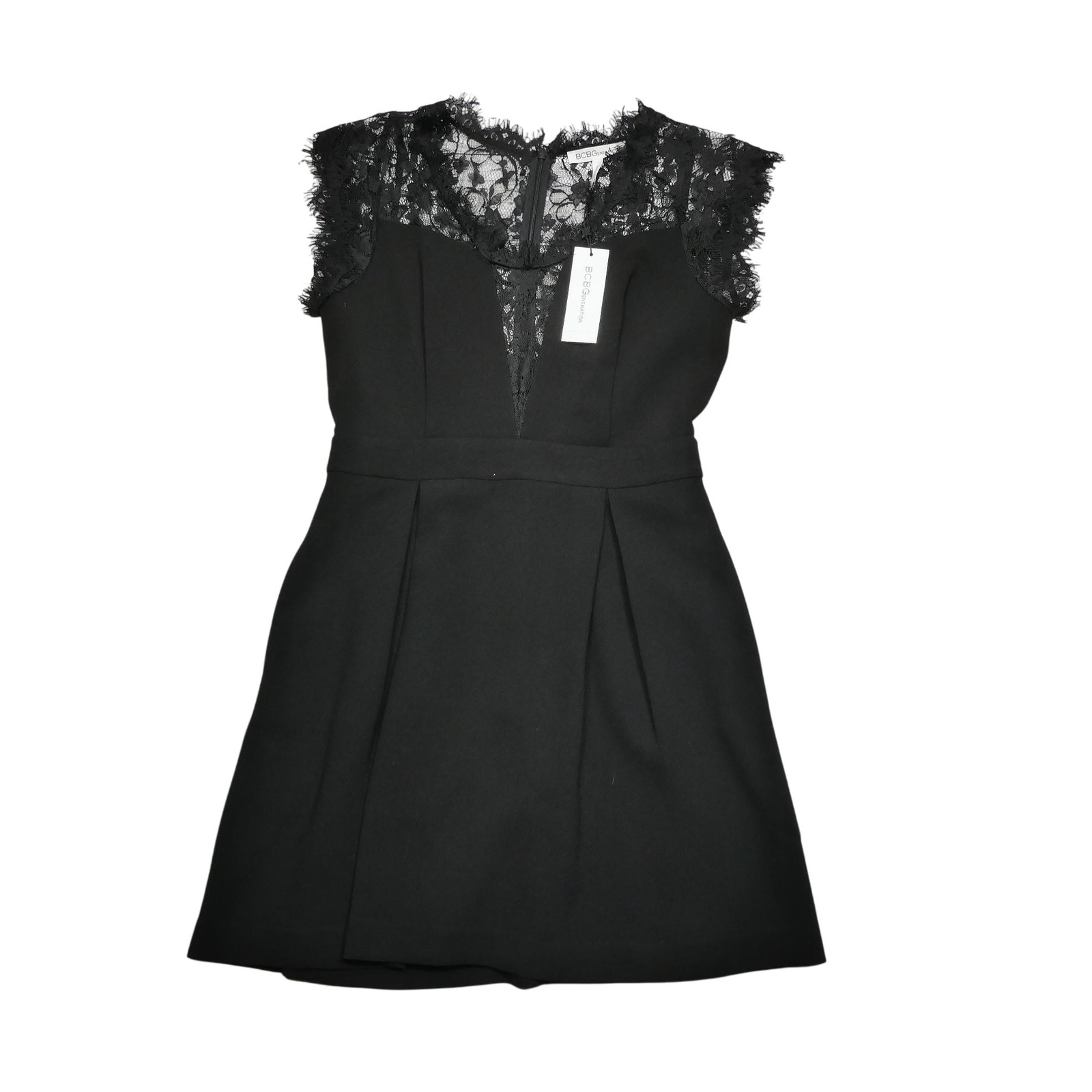 BCBGeneration Dress Womens 8 Black Lace Fit Flare Cocktail Little Black LBD