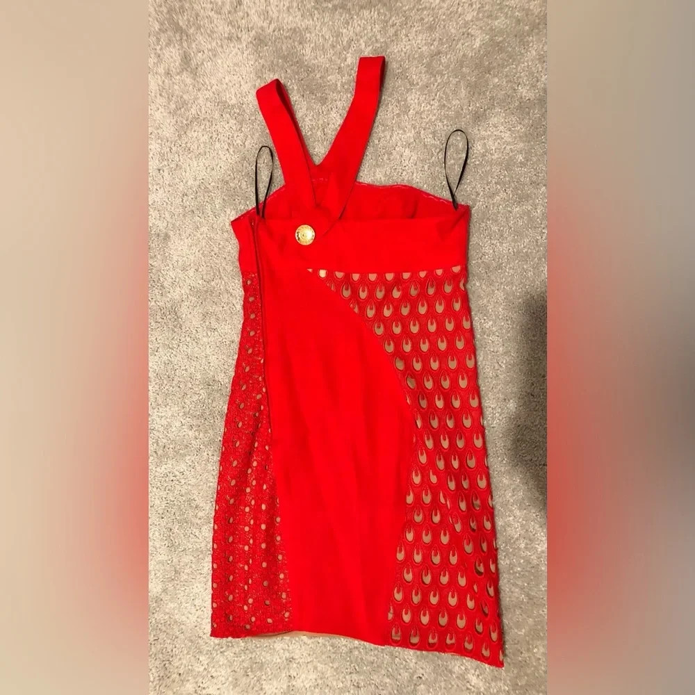 VERSACE‎ for H&M Eyelet Lace Silk Mini Dress Size 6