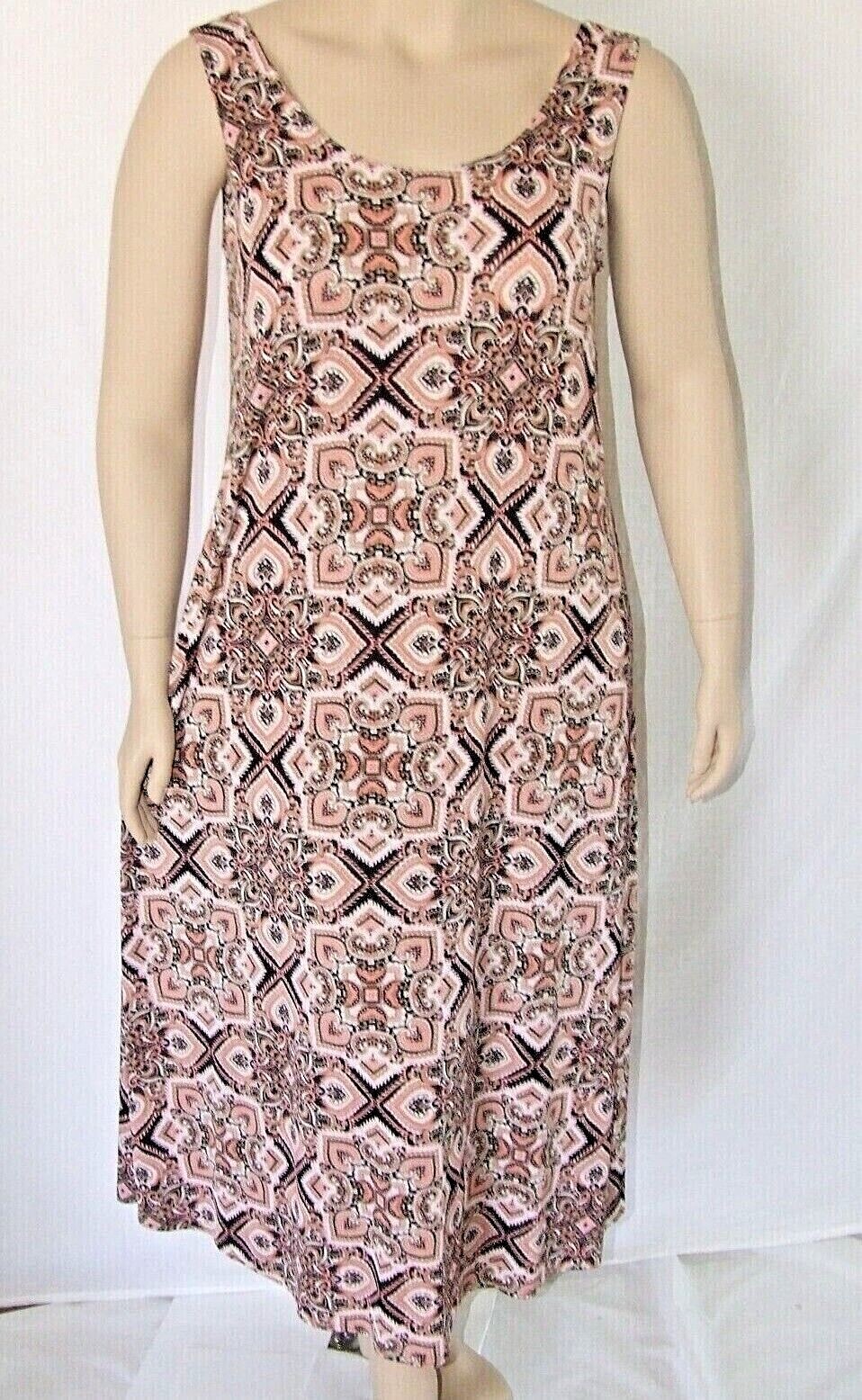 Travel Knit Dress, long A-Line Tank, Stretchy NO-IRON poly/span. #303