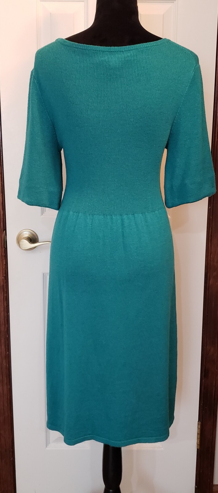 Spense Sweater Dress Size Large Acrylic Wool Knit 3/4 Balloon Sleeve