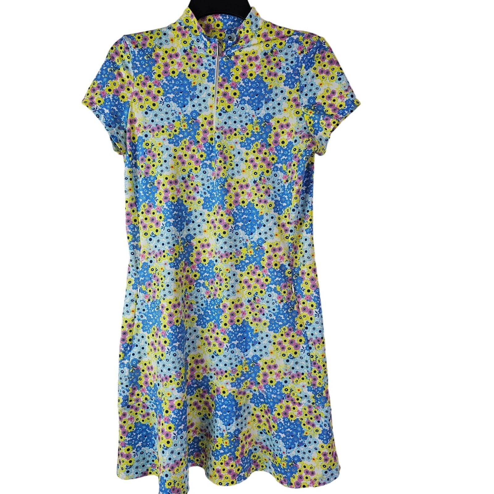 Tail Activewear Women’s Golf Dress XS Floral Ruffle Zip Pockets