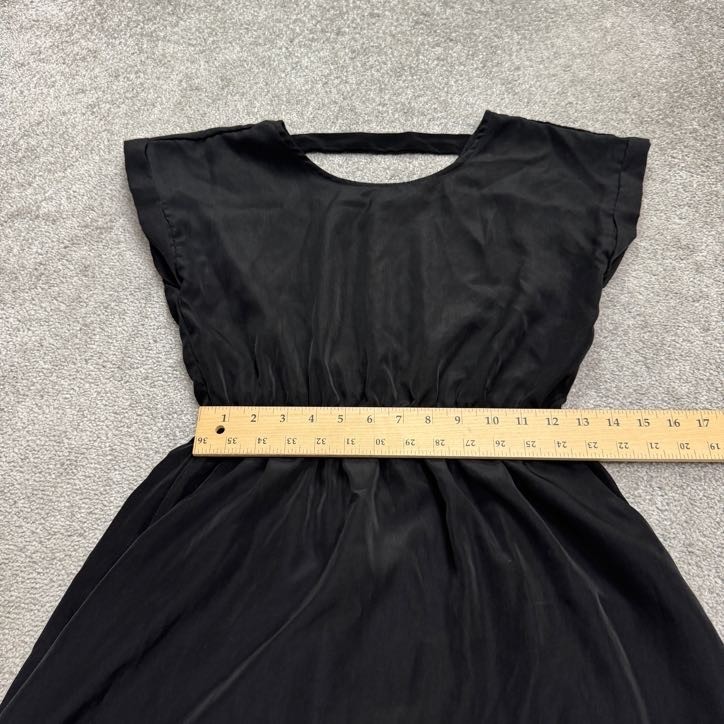Pink Republic Cut Out A-Line Mini Dress Women Medium Black Elastic Waist Classic