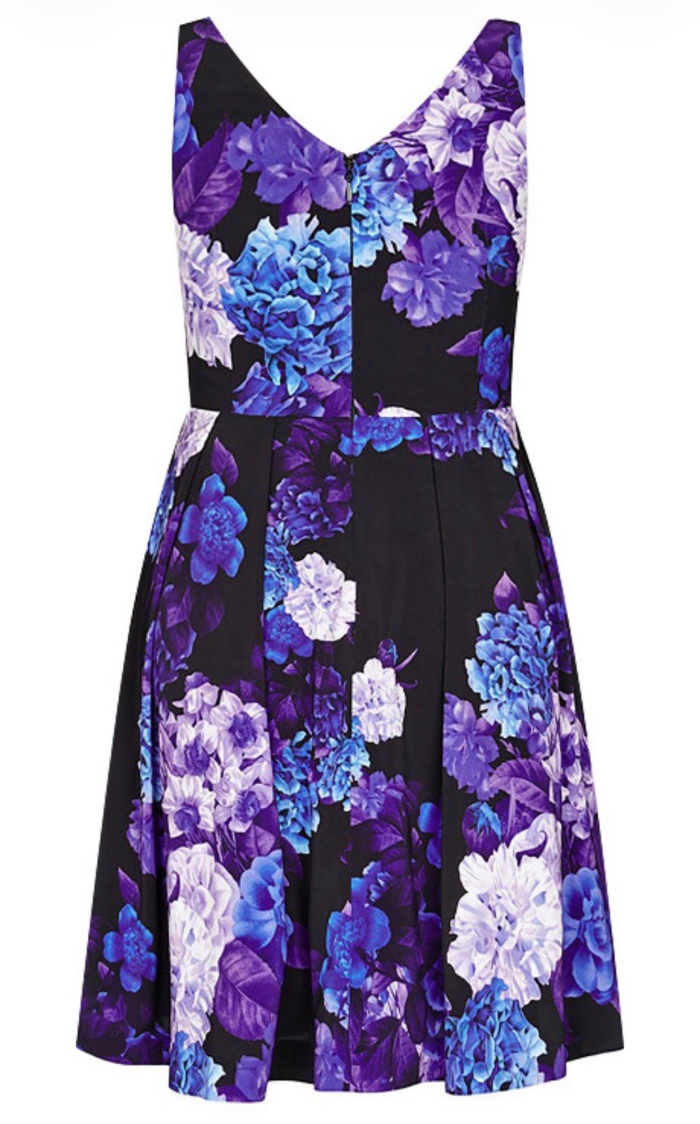 NWT City Chic Hydrangea Fit & Flare Dress – black XL 22 Size