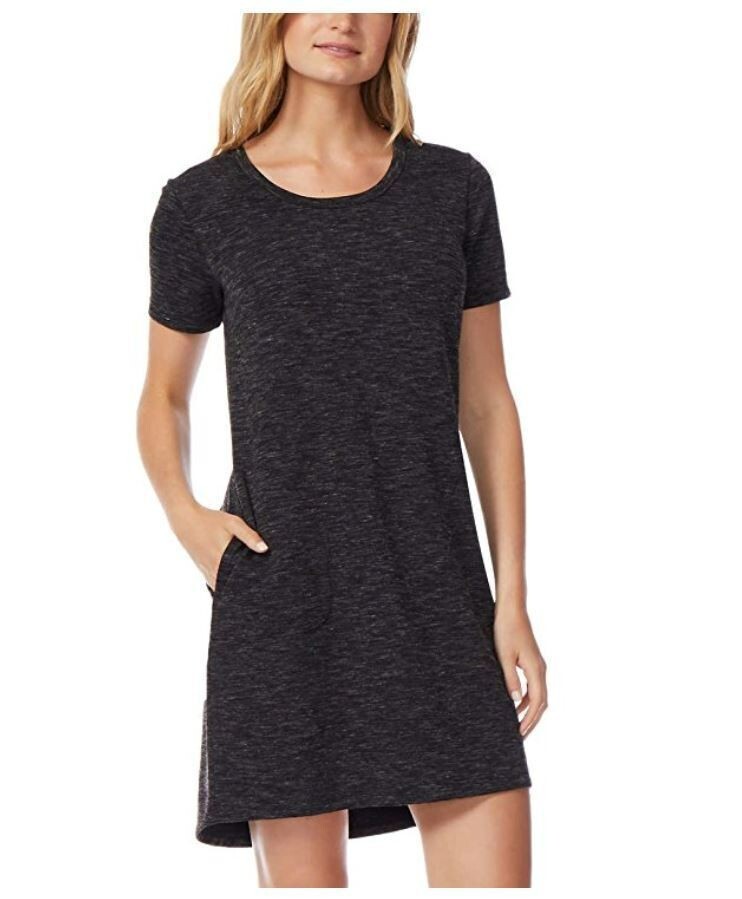 32 Degrees Cool Ladies Elegant Short Sleeve Dress Soft Hand Feel Size XL Black