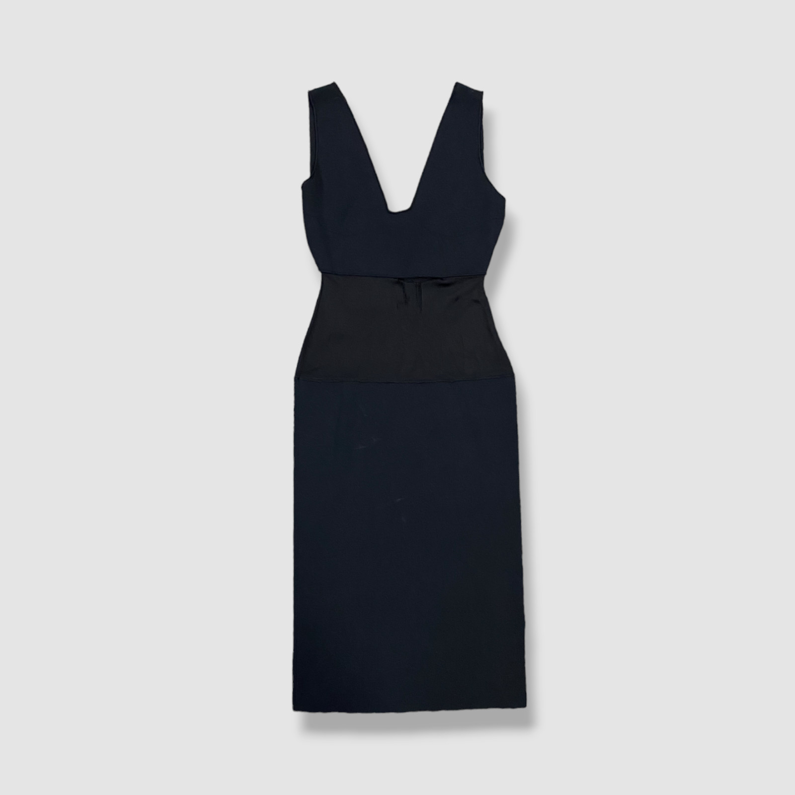 $1433 Tom Ford Women’s Black Sheer Waist Body-Con Midi Dress Size L