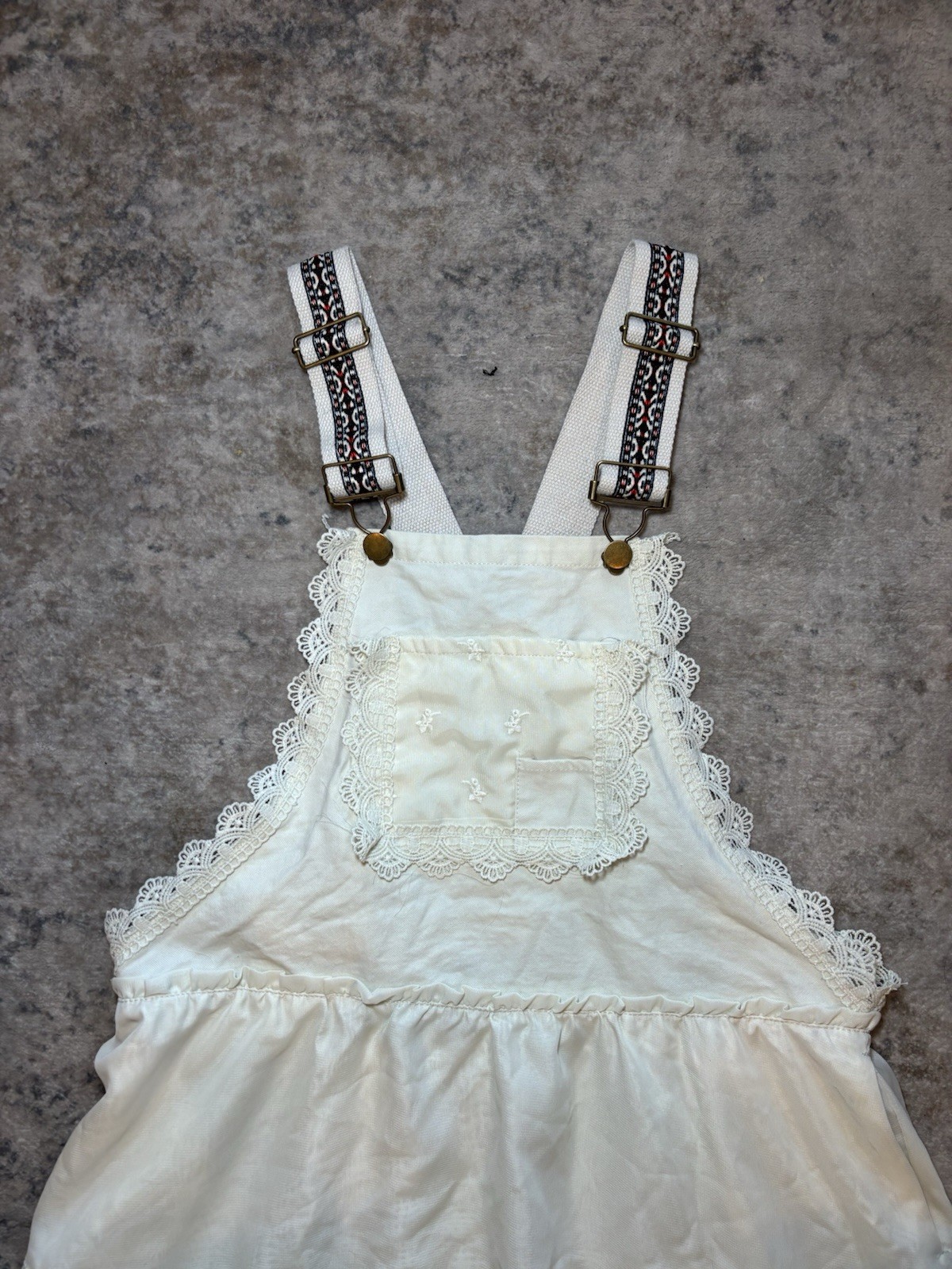 White Lace Trim Embroidered Square Neck Strappy Sleeveless Maxi Dress One Size