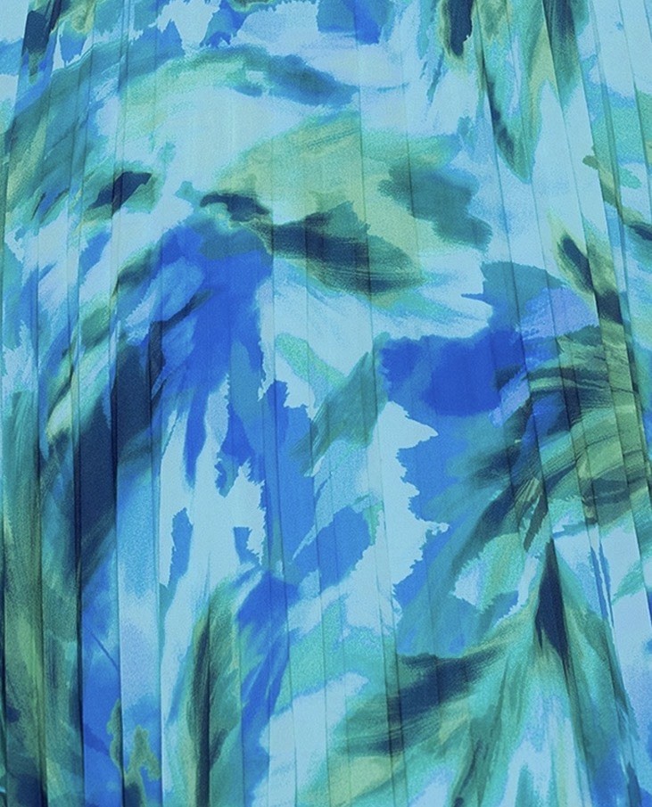 Xscape Plus Size Printed Cold-Shoulder Dress – Turquoise/Navy