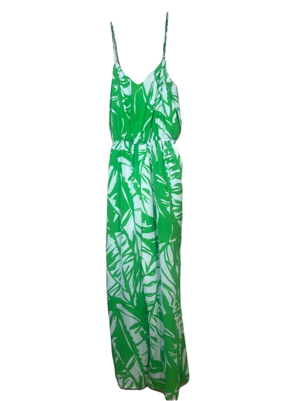 Lilly Pulitzer for Target Green White Palm Leaf Jumpsuit Wide-Leg Sleeveless M