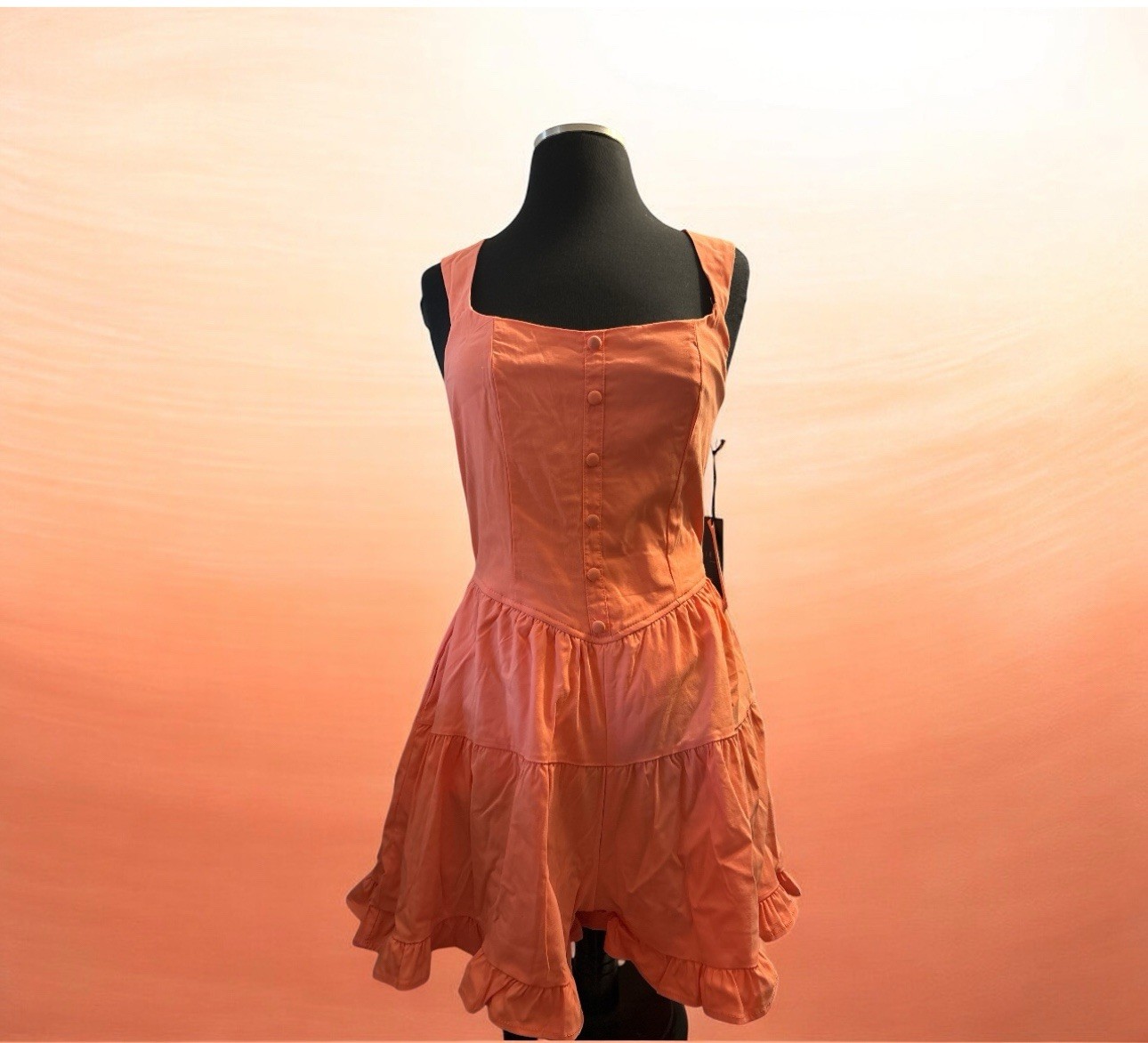 Iris Tiered Leg Romper Dress Size Small Dress Color Coral