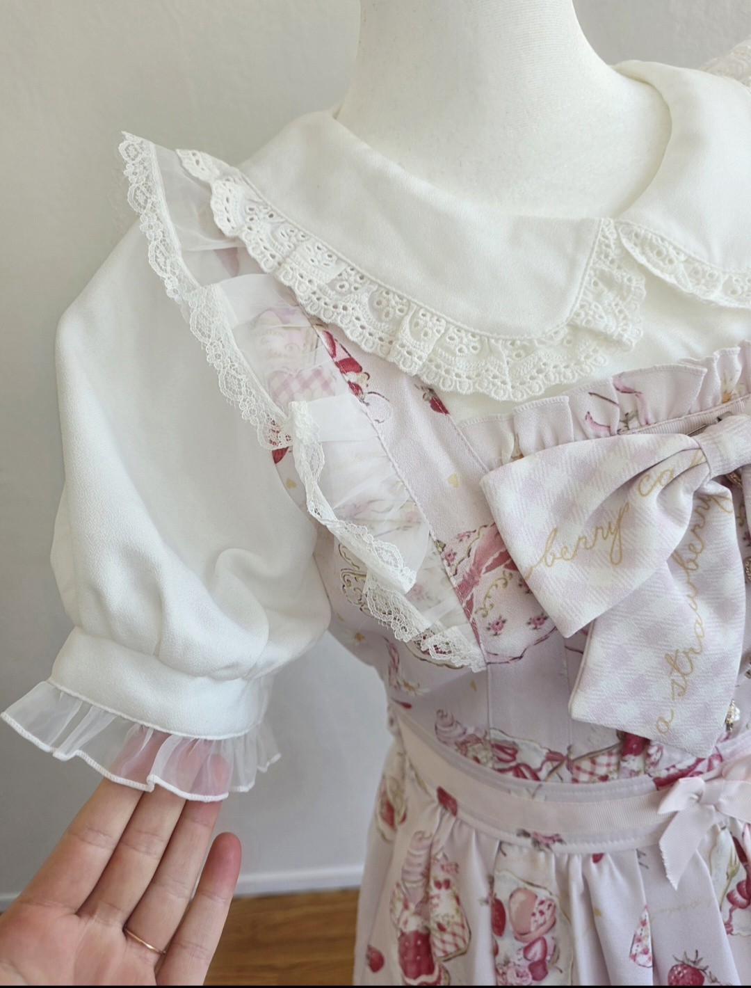 LIZ LISA Strawberry Tea Party Pink/White Patterned Women’s One-Piece Dress Japan