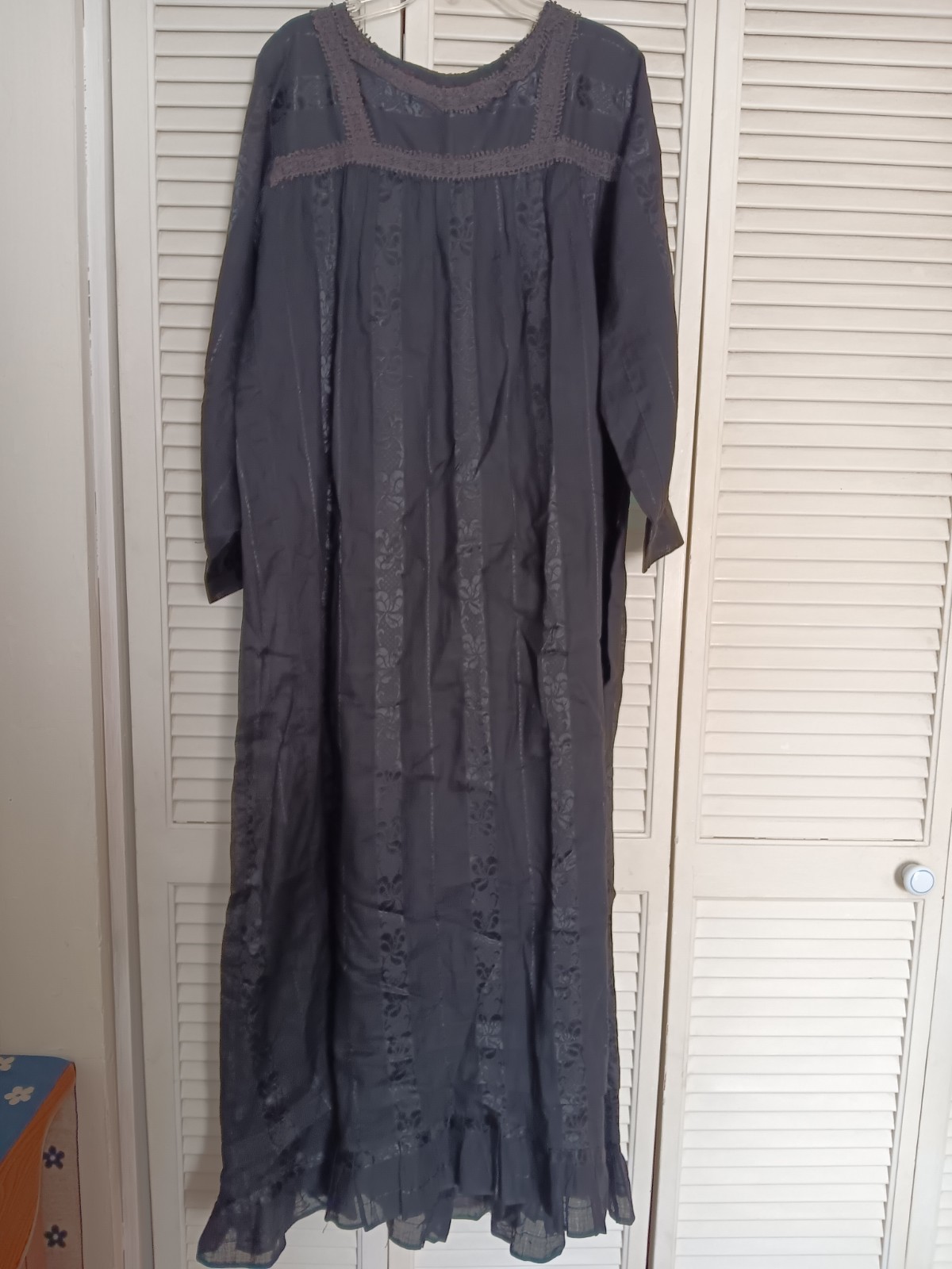 Women’s Black Embroidered Dress (typical Egyptian village dress) (size S)