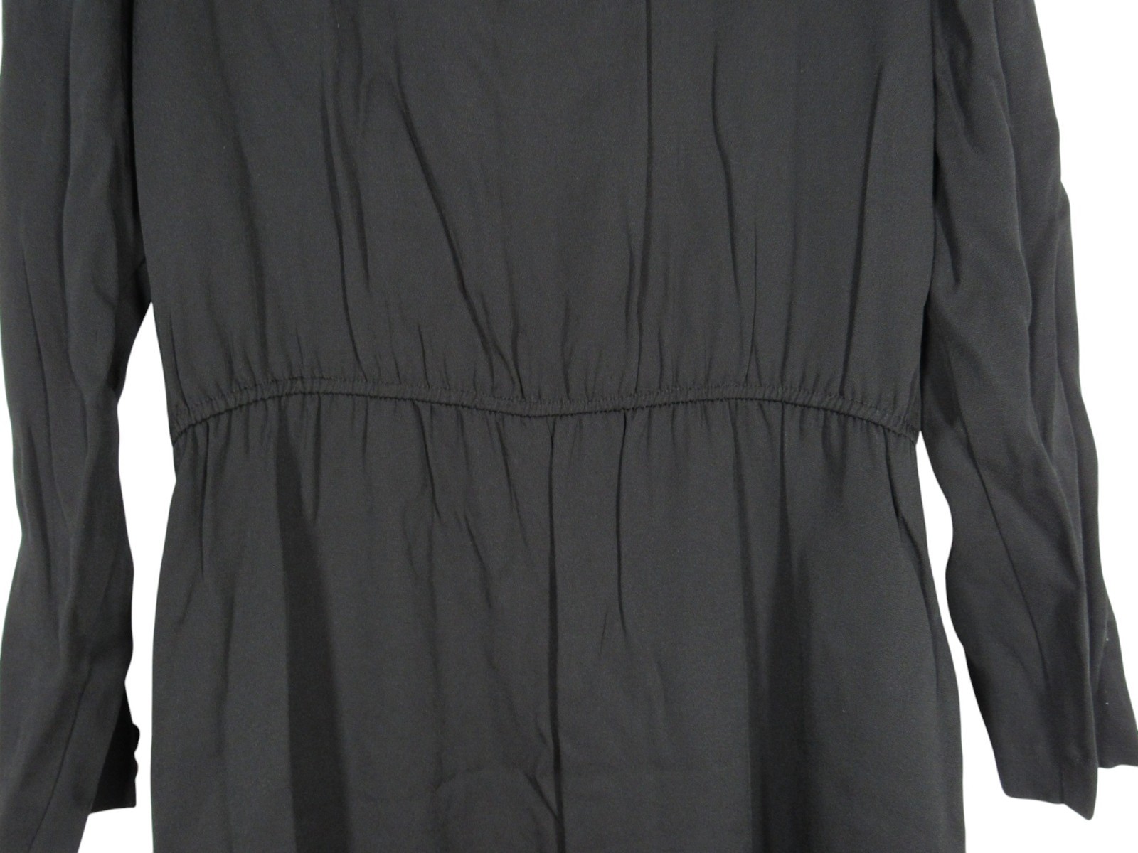 VTG DANNY & NICOLE Black BUTTON-DOWN Pleated SIDE POCKETS Sheath Dress Sz 12