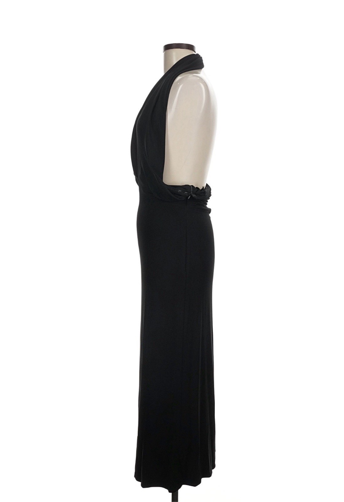 Ralph Lauren Collection Purple Label Black Silk Halter Backless Evening Gown 6