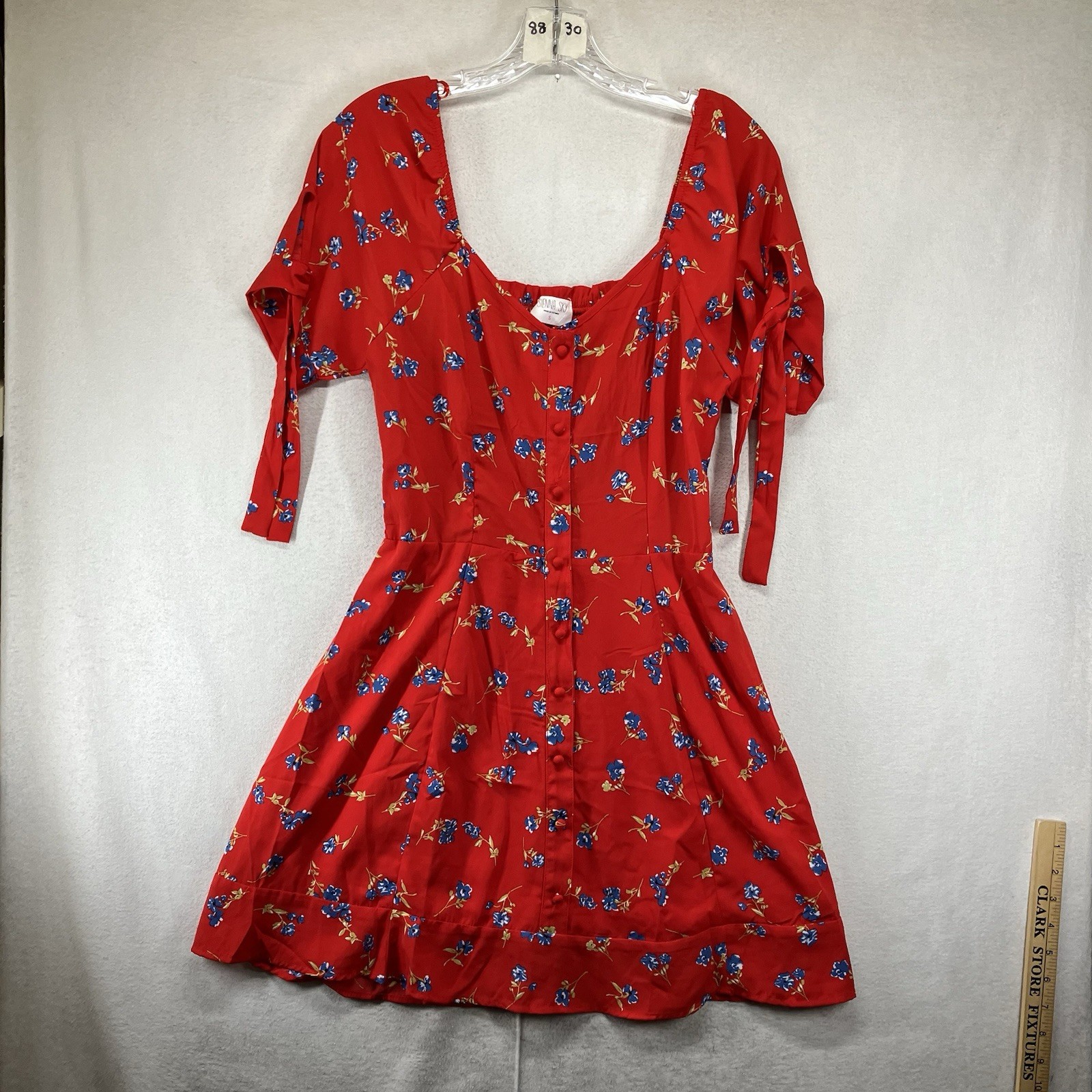 NWT Sienna Sky Dress Women’s Small Fit & Flare Floral Midi Lined Bright Stretch