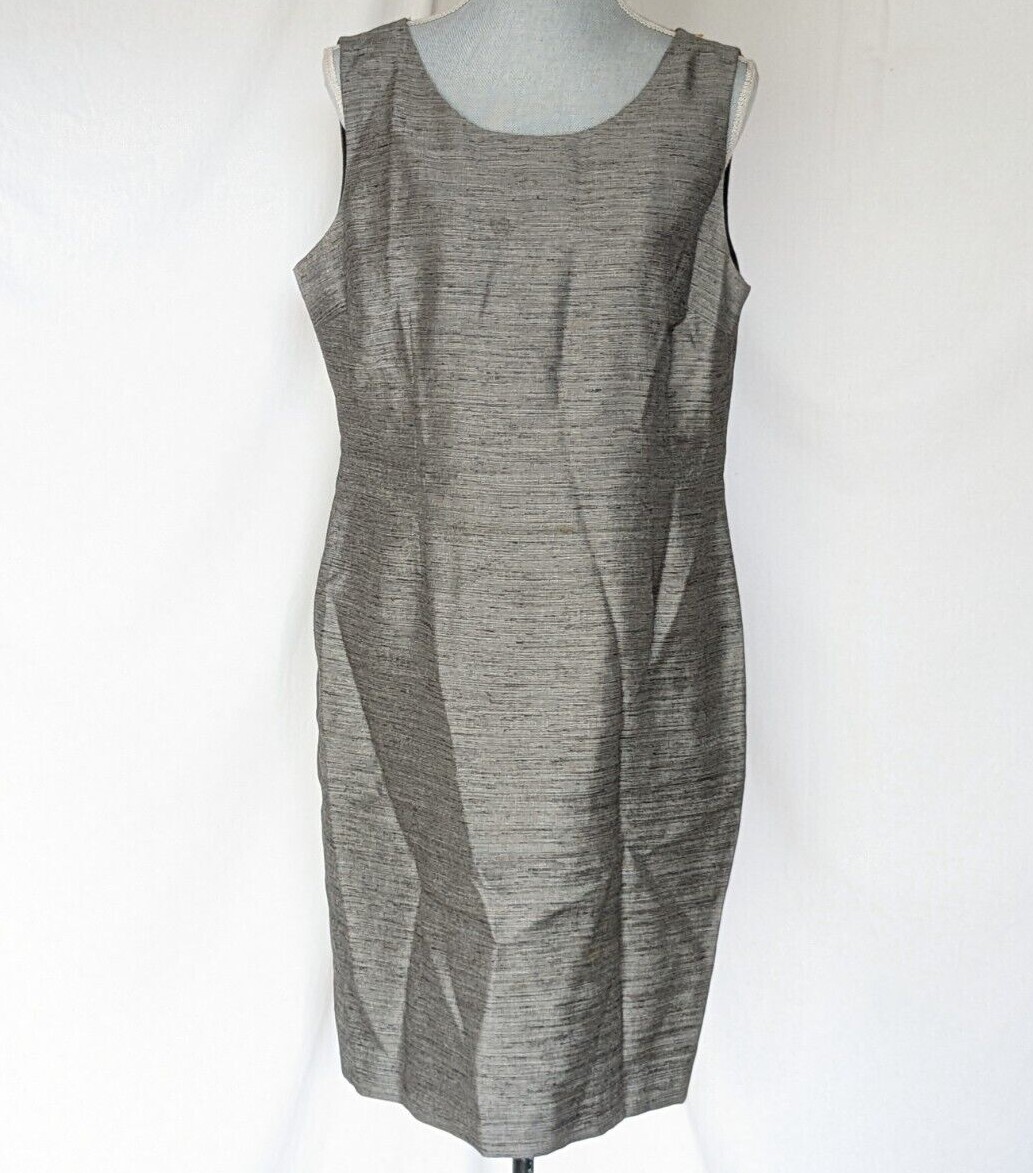 Simple & Elegant Women’s Kasper formal Sleeveless Metallic Brown Midi Dress 14P