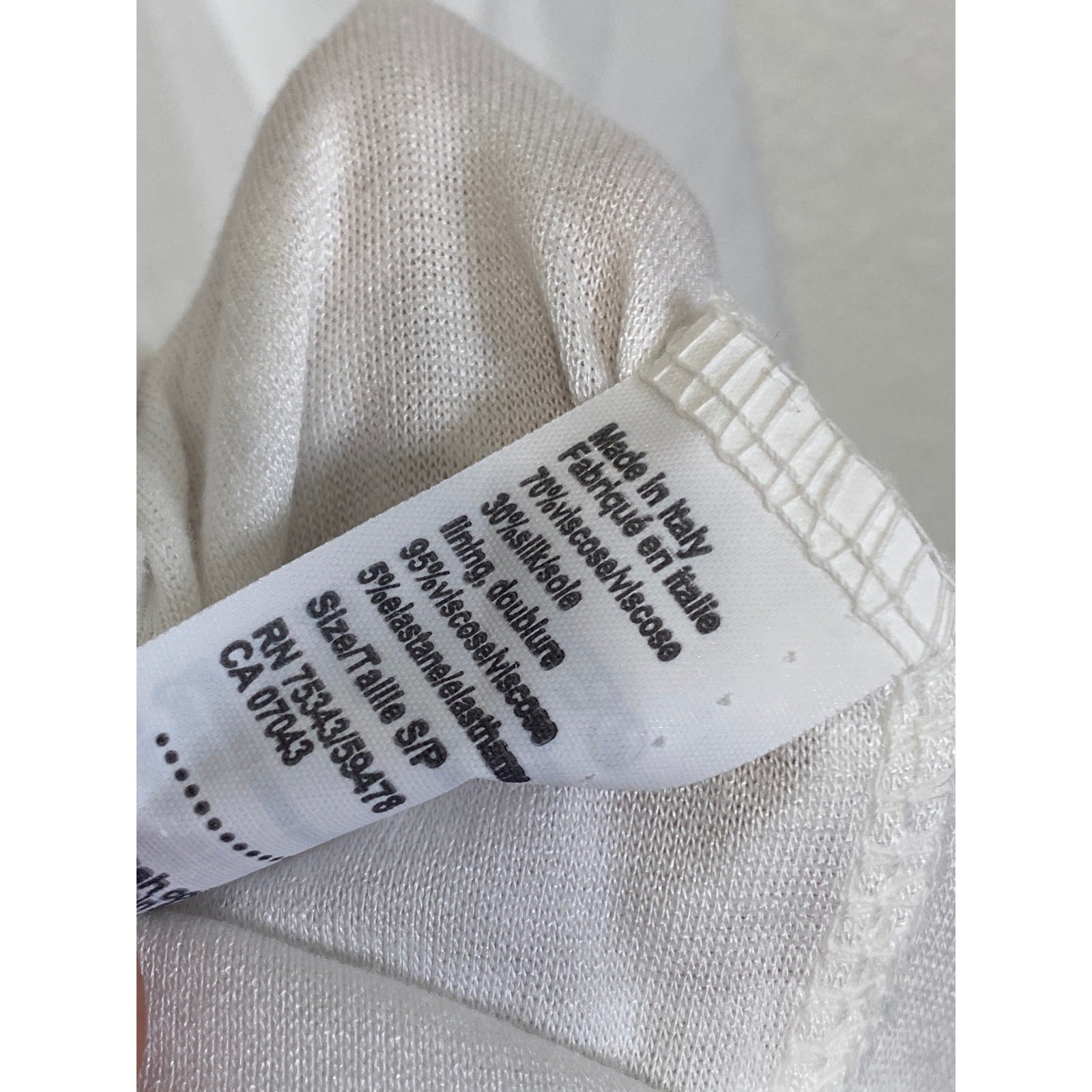 NWT Rosemarine Made In Italy White Silk Blend Slip Maxi Dress Size Small